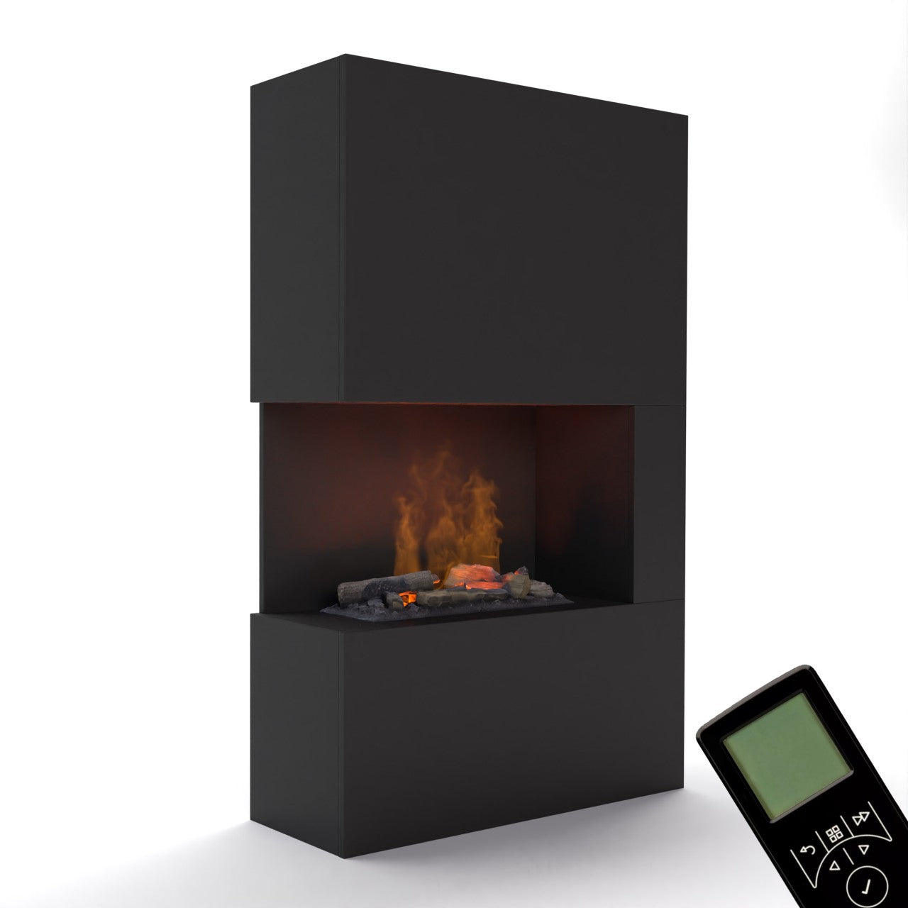 Glow Fire Tucholsky Right Corner Schwarz Elektrokamin mit Wasserdampf