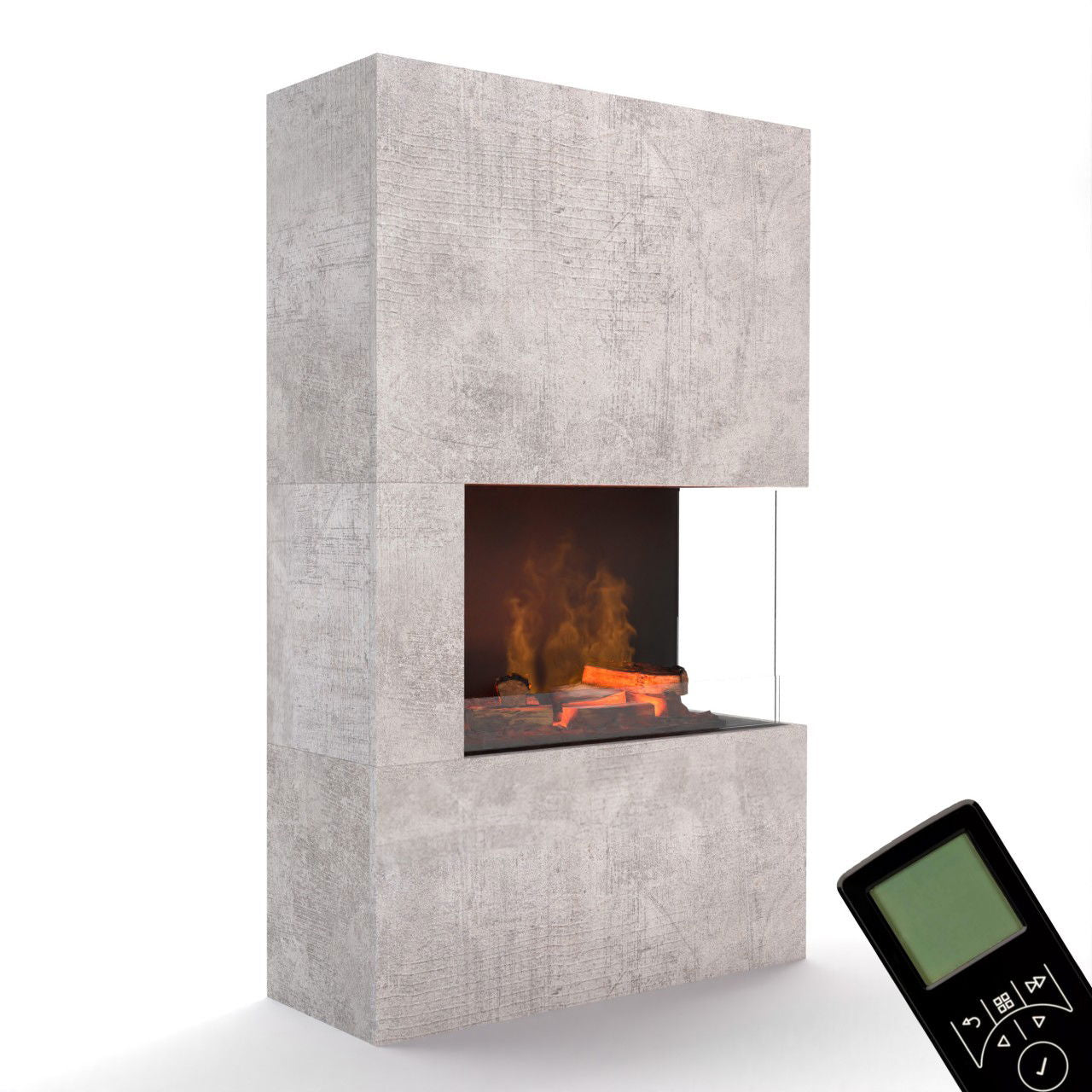 Glow Fire Tucholsky Right Corner Beton Elektrokamin mit Wasserdampf