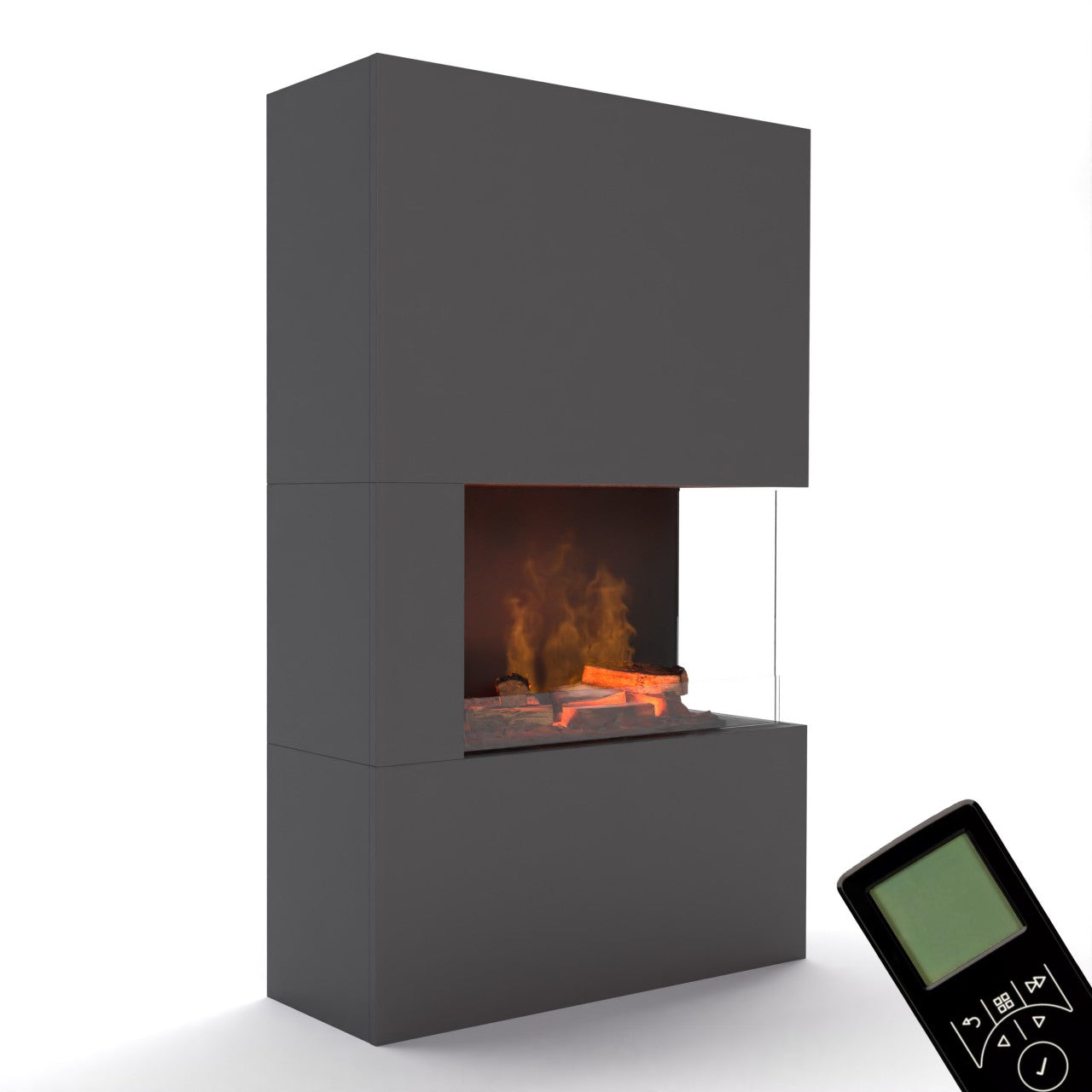 Glow Fire Tucholsky Right Corner Grau Elektrokamin mit Wasserdampf