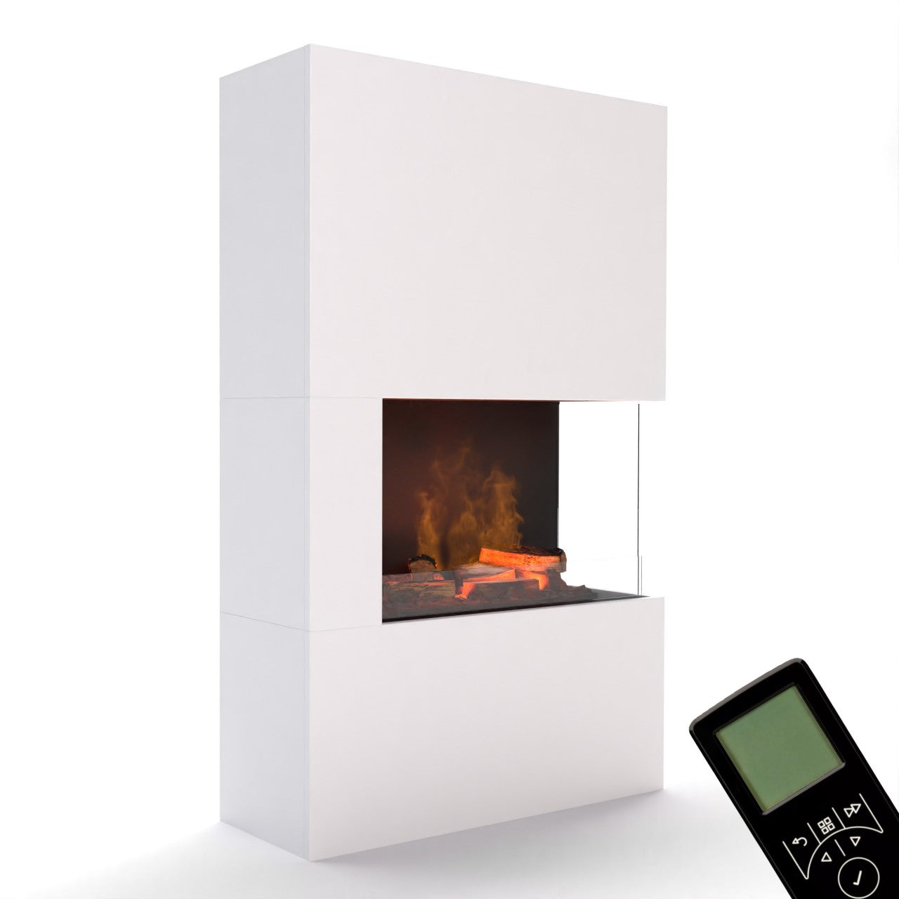 Glow Fire Tucholsky Right Corner Weiß Elektrokamin mit Wasserdampf