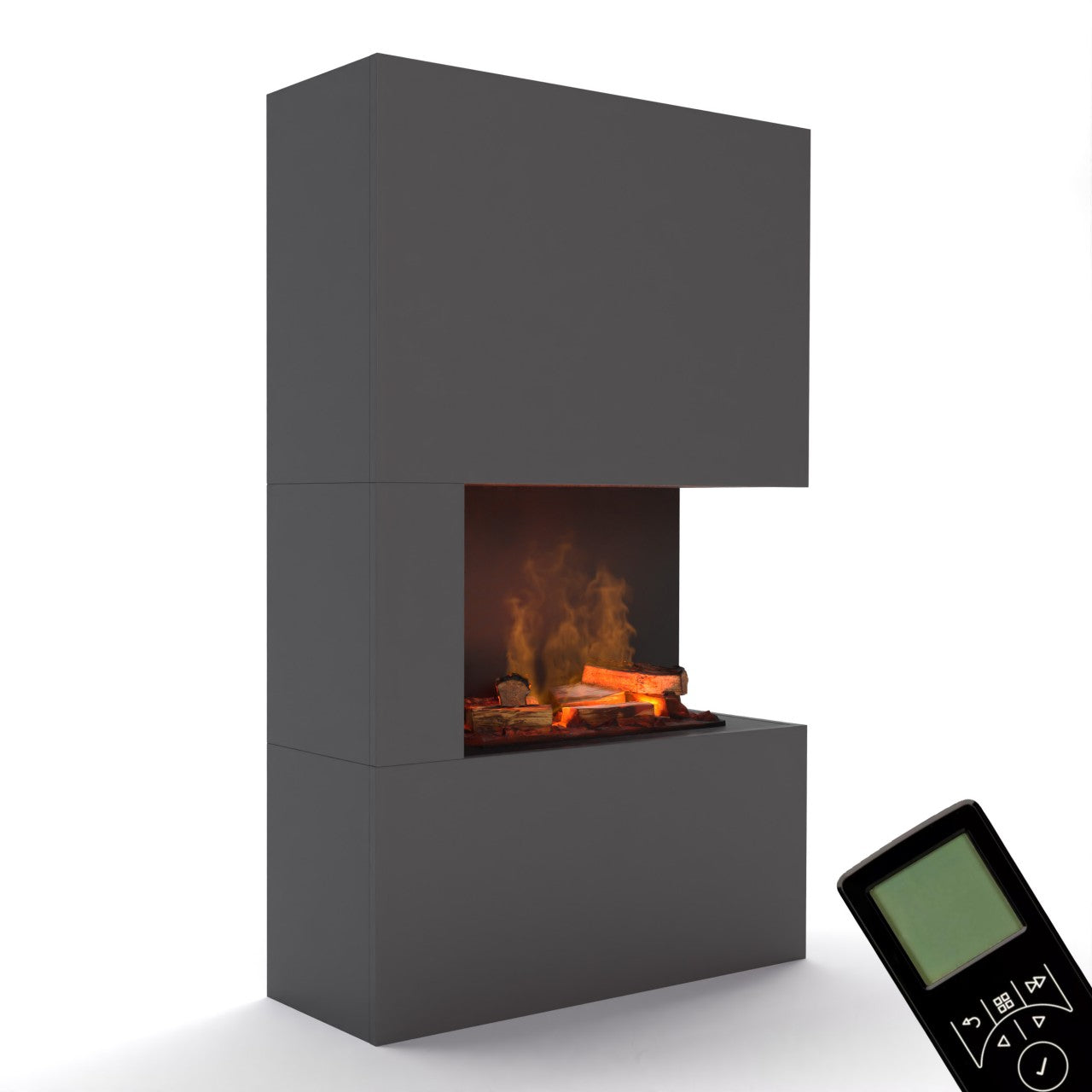 Glow Fire Tucholsky Right Corner Grau Elektrokamin mit Wasserdampf