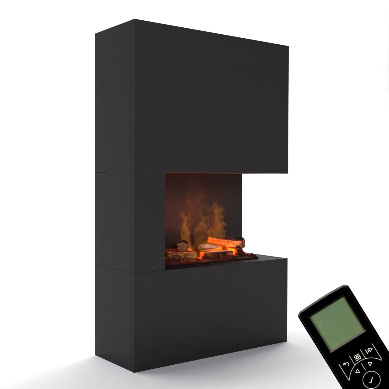 Glow Fire Tucholsky Right Corner Schwarz Elektrokamin mit Wasserdampf