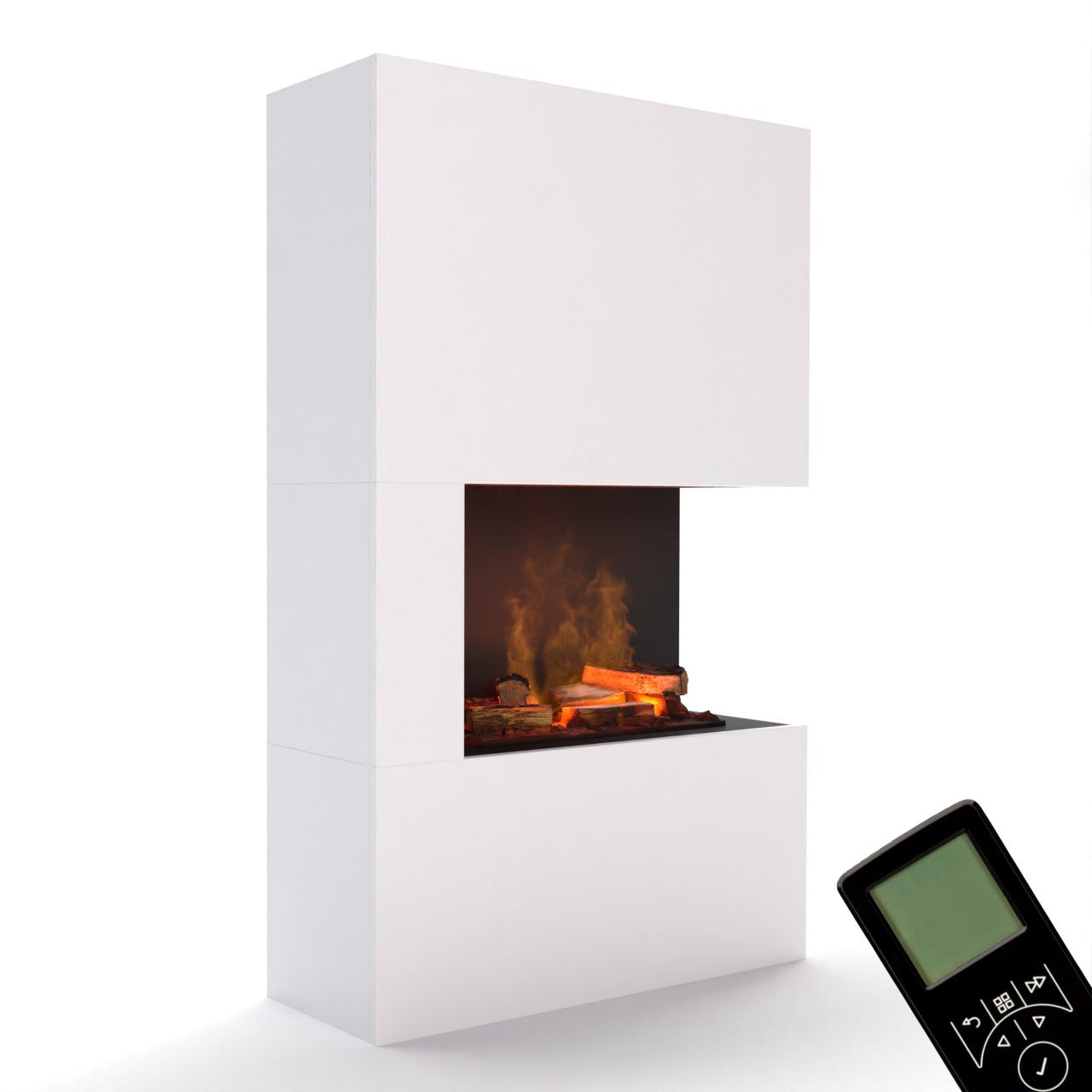 Glow Fire Tucholsky Right Corner Weiß Elektrokamin mit Wasserdampf
