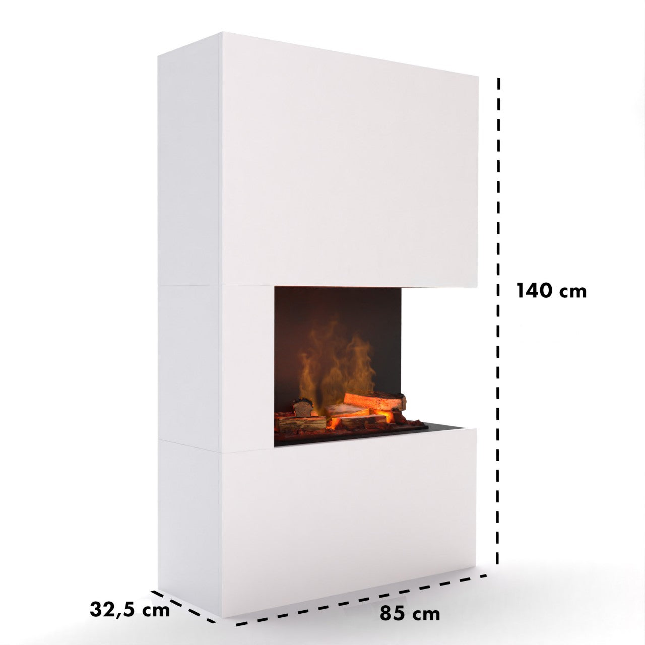 Glow Fire Tucholsky Right Corner Weiß Elektrokamin mit Wasserdampf
