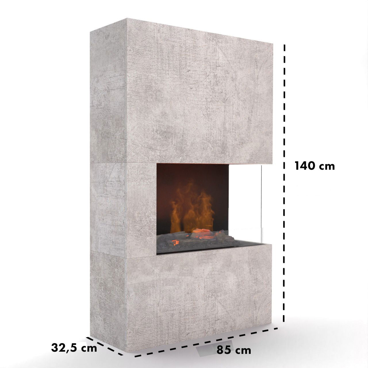 Glow Fire Tucholsky Right Corner Weiß Elektrokamin mit Wasserdampf
