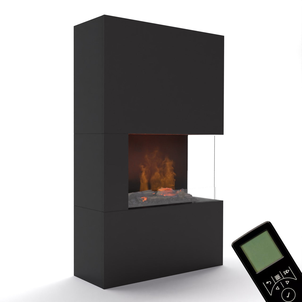 Glow Fire Tucholsky Right Corner Schwarz Elektrokamin mit Wasserdampf