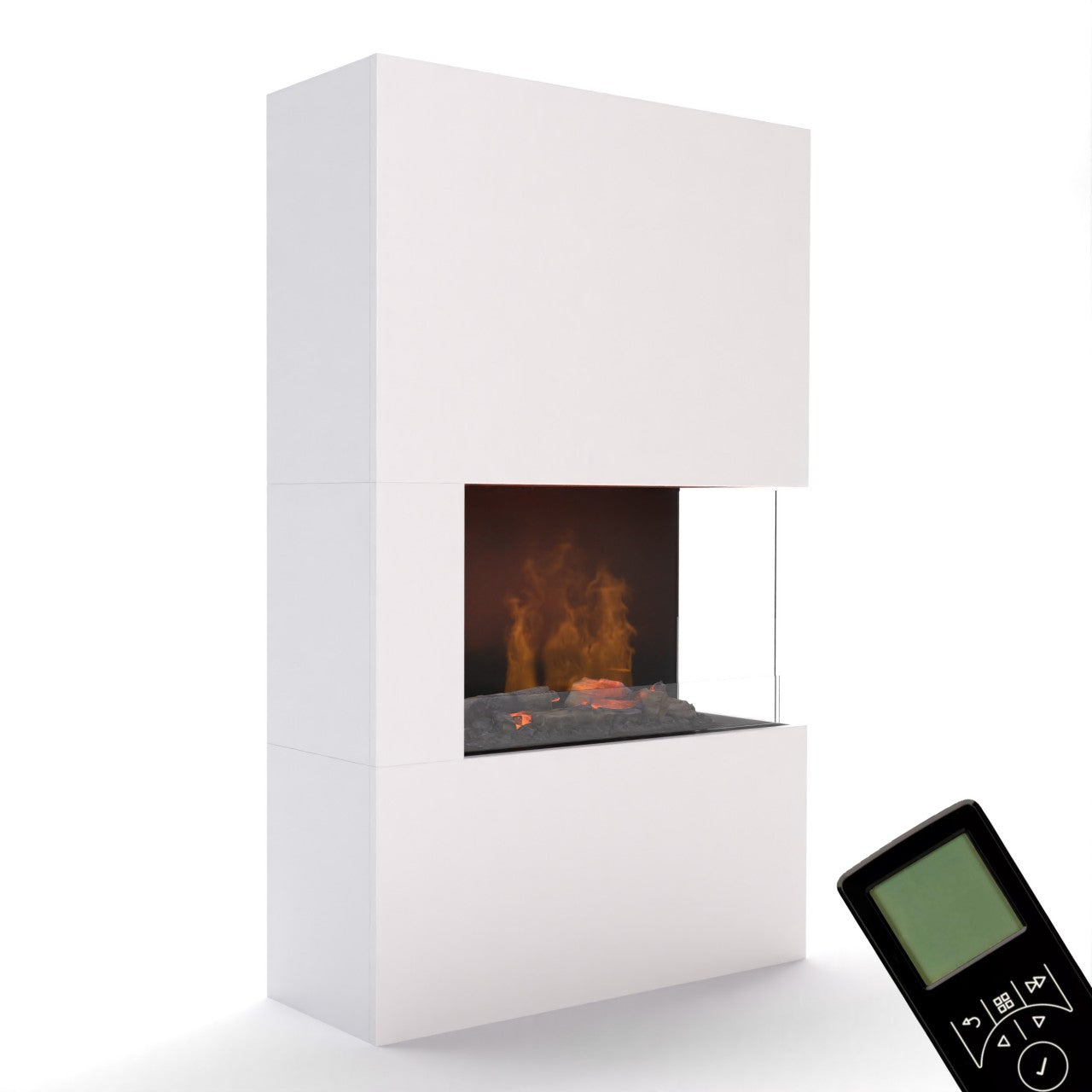 Glow Fire Tucholsky Right Corner Weiß Elektrokamin mit Wasserdampf