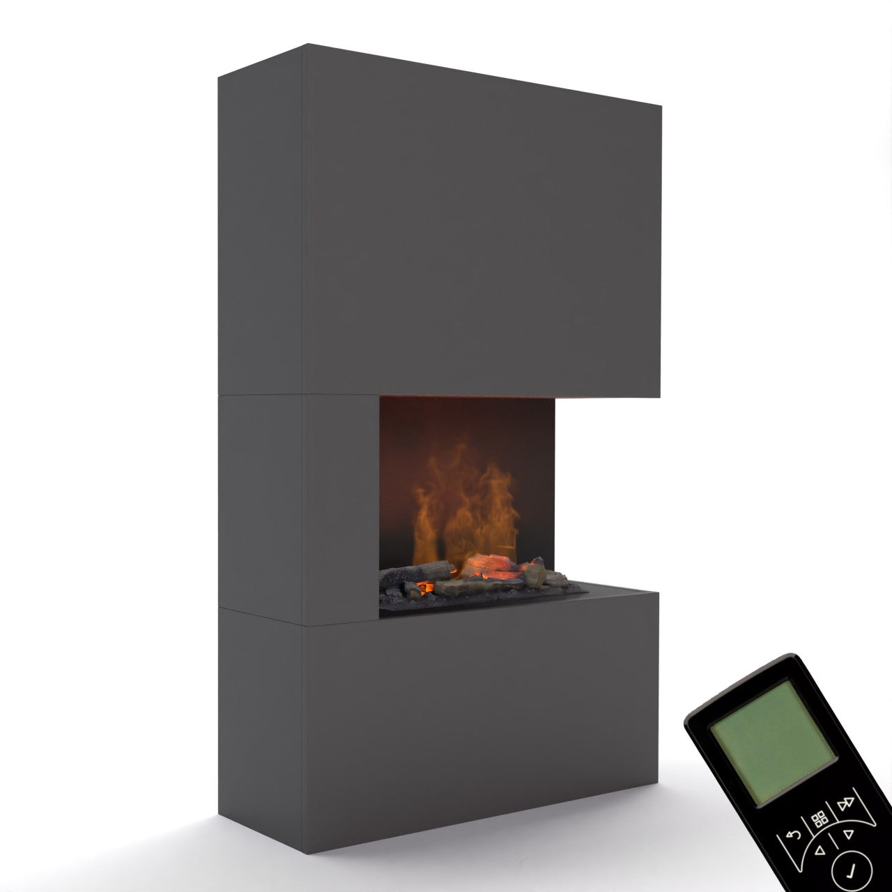 Glow Fire Tucholsky Right Corner Grau Elektrokamin mit Wasserdampf