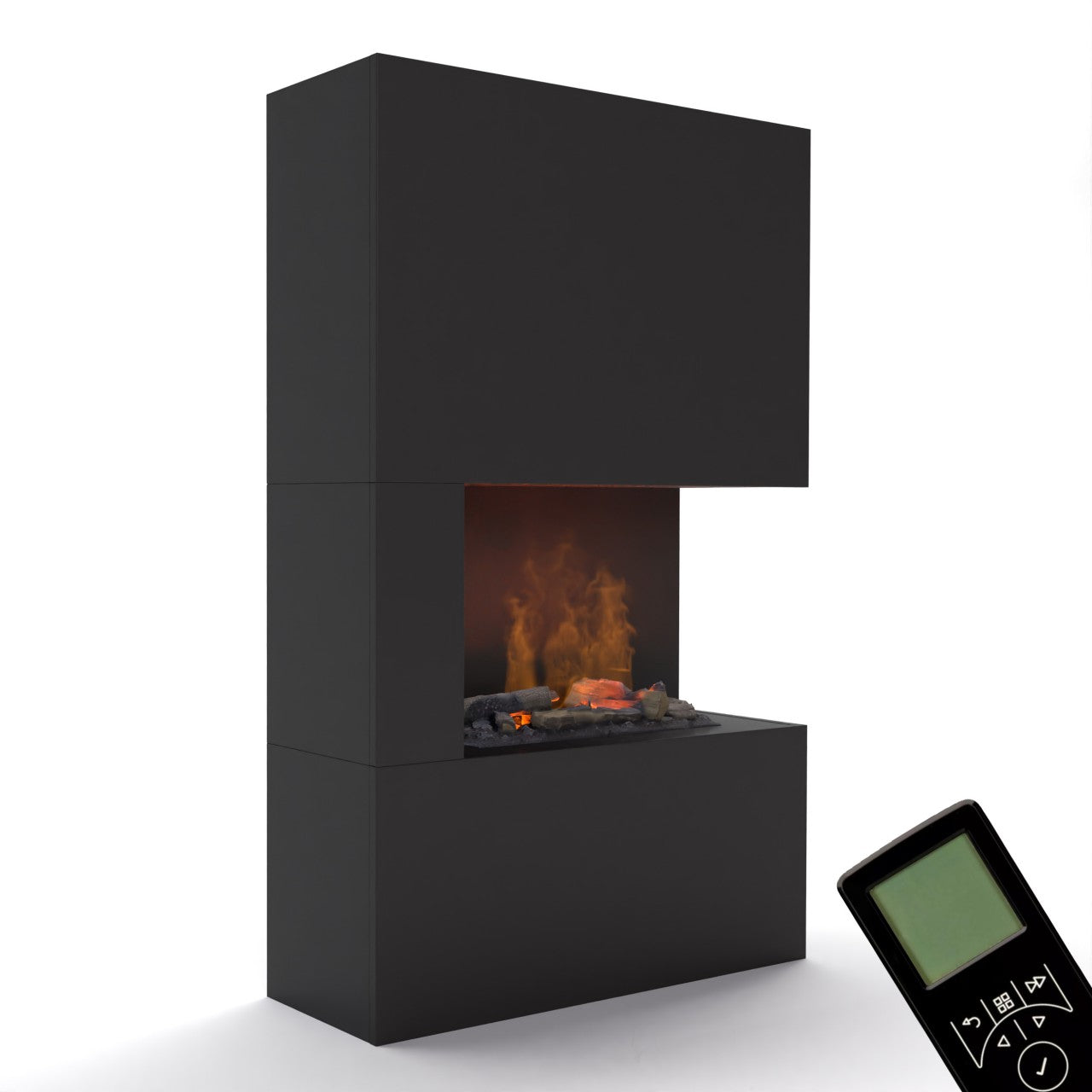 Glow Fire Tucholsky Right Corner Schwarz Elektrokamin mit Wasserdampf