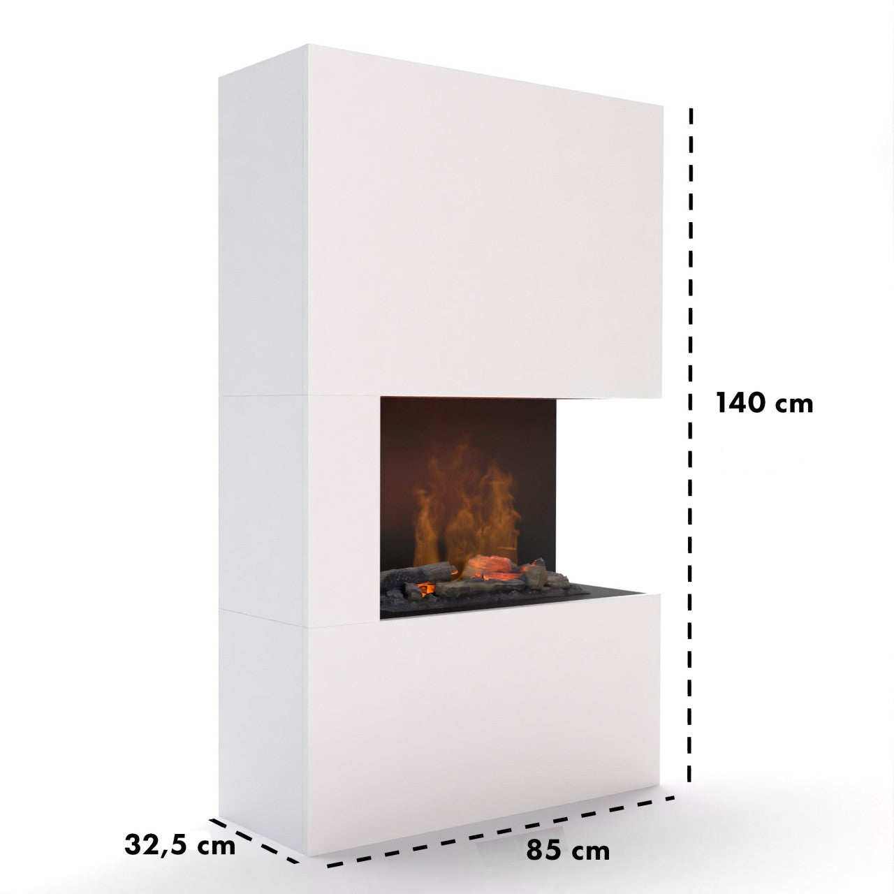 Glow Fire Tucholsky Right Corner Weiß Elektrokamin mit Wasserdampf