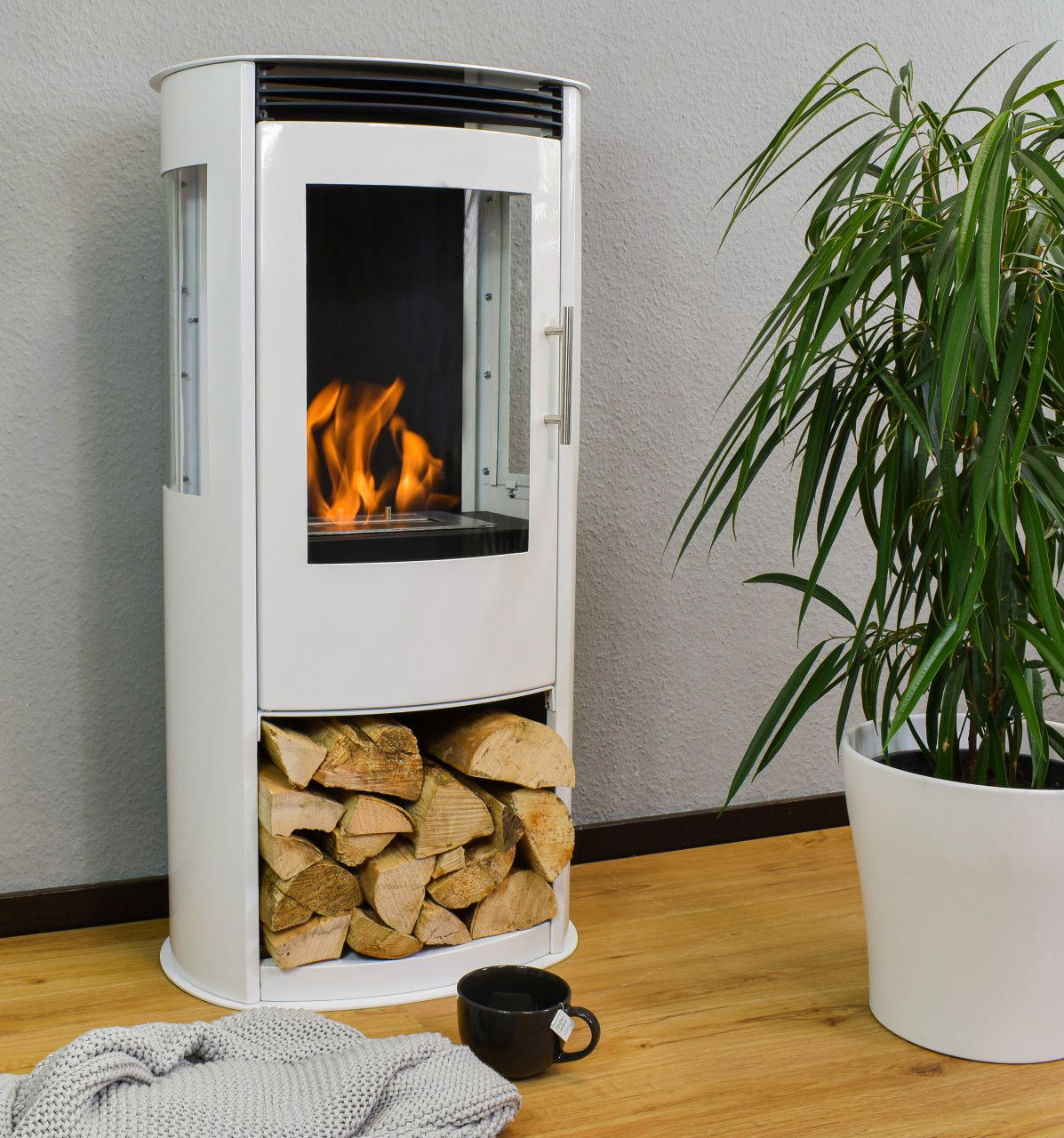 Glow Fire Göteborg Weiss Ethanol Kamin Weiß