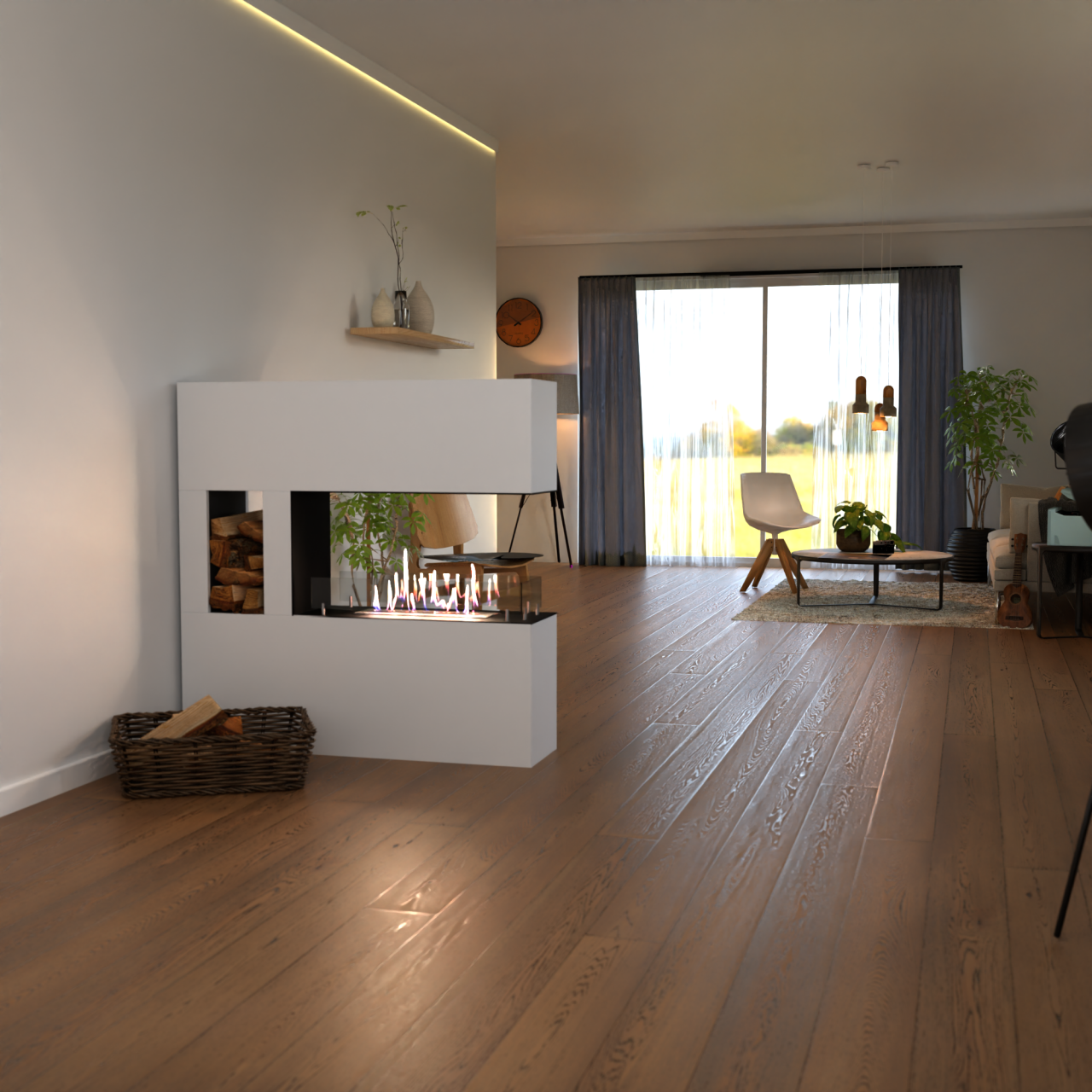 Glow Fire Vestland Ethanol Kamin Weiß