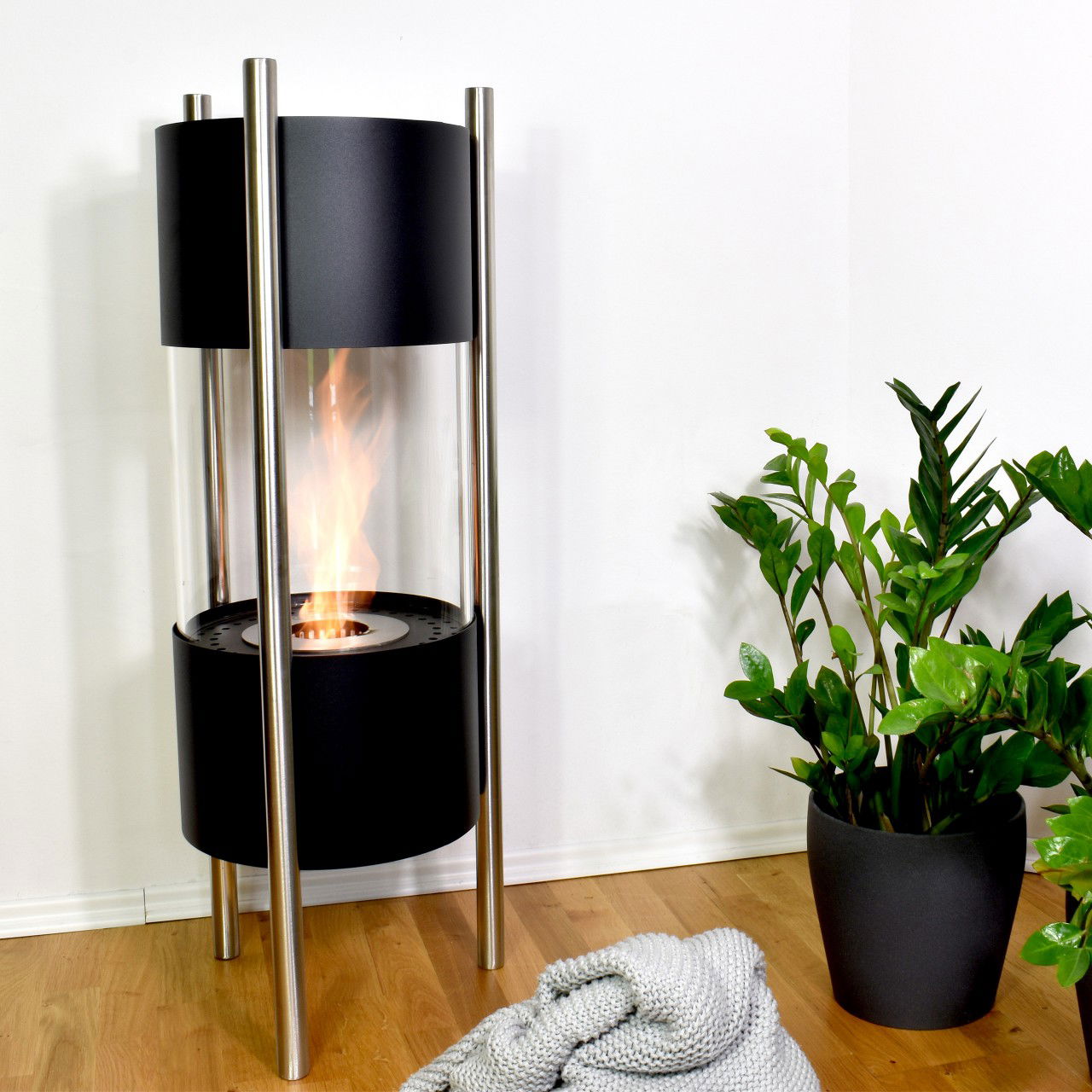 Glow Fire Visby Ethanol Kamin Schwarz