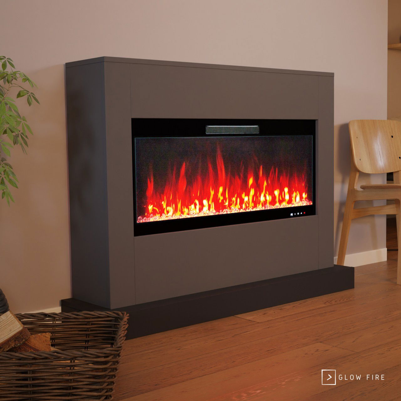 Glow Fire Zeus Grau Elektrokamin