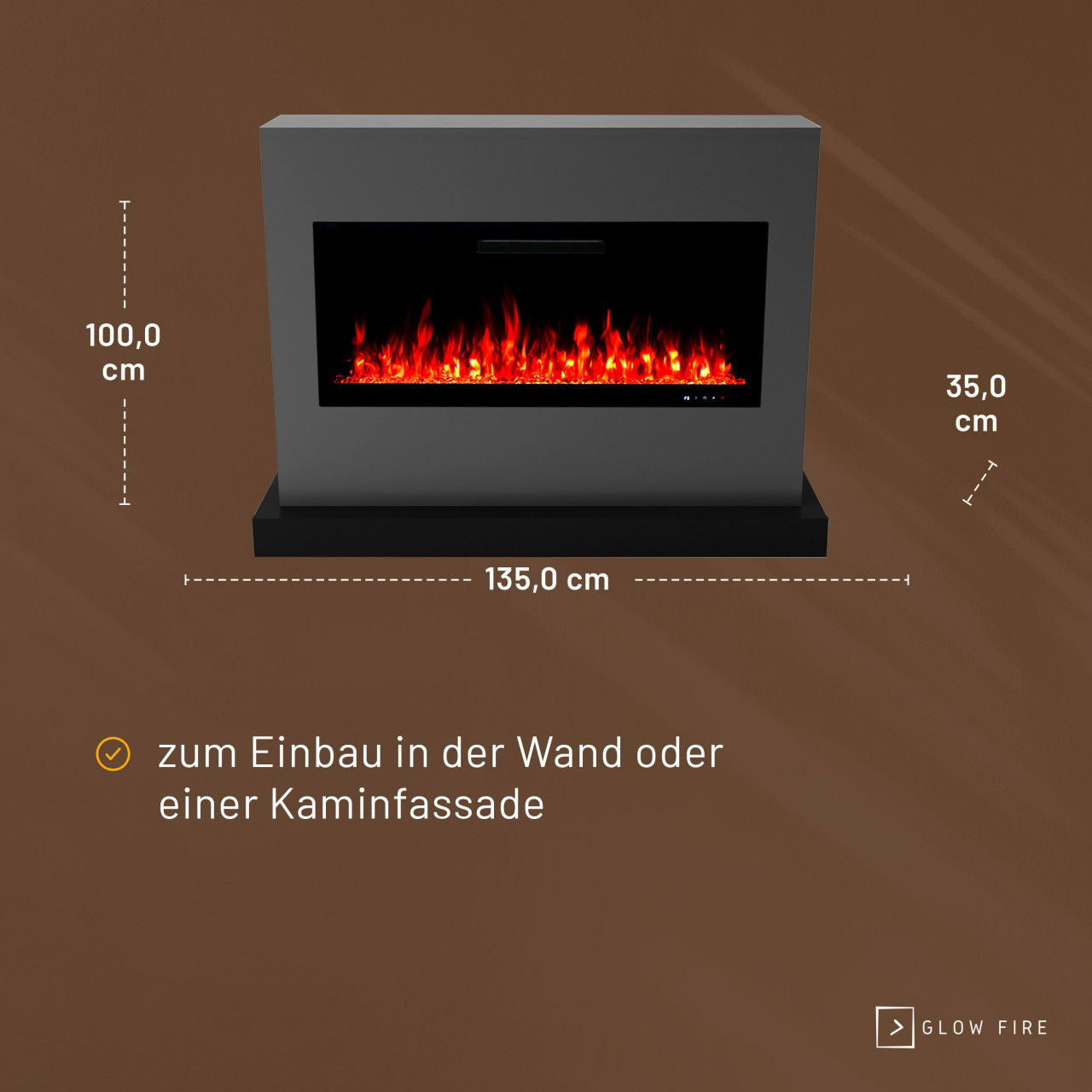 Glow Fire Zeus Grau Elektrokamin