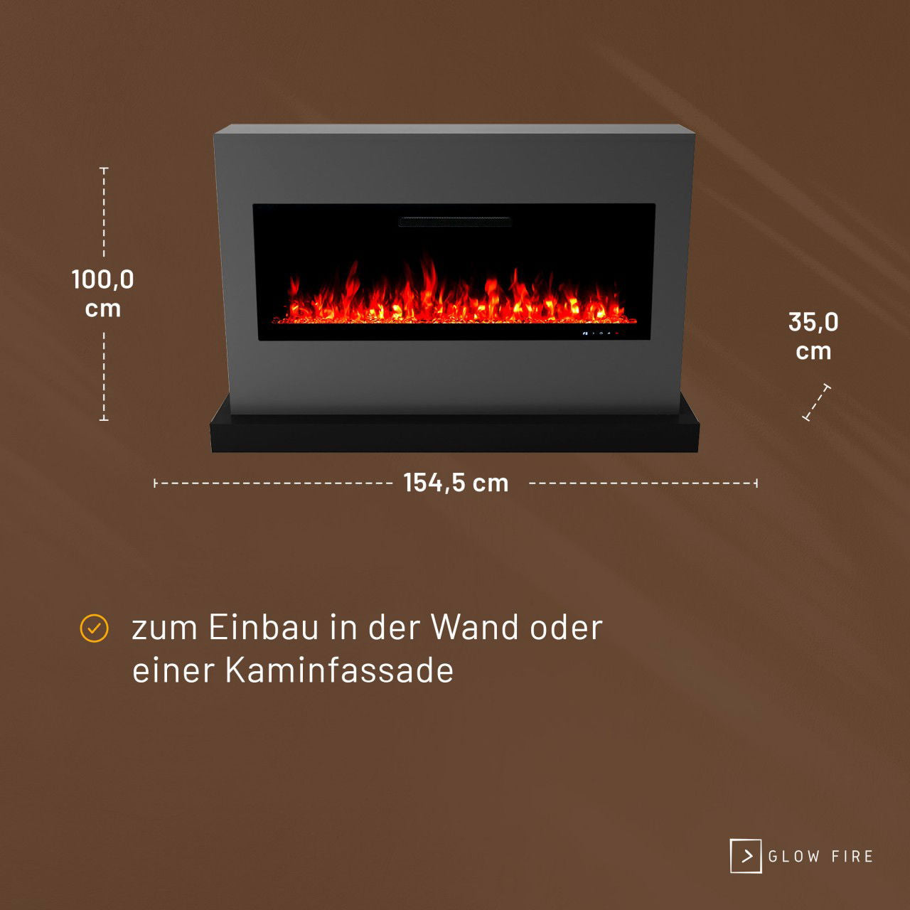 Glow Fire Zeus Grau Elektrokamin