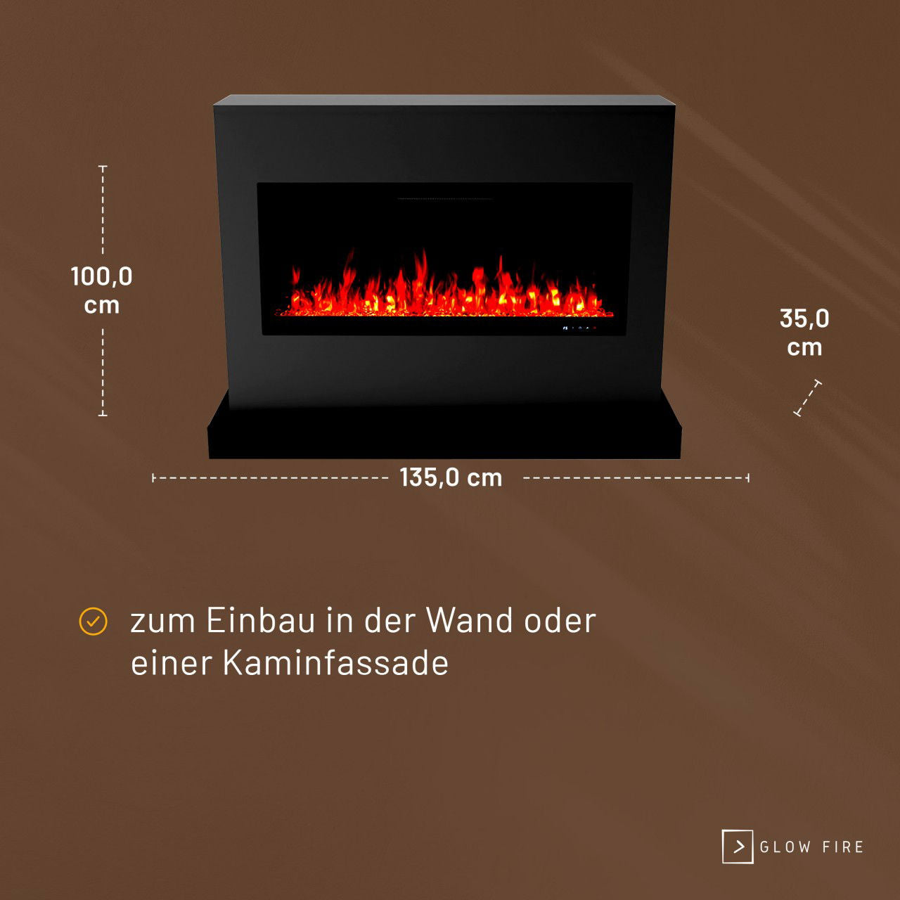 Glow Fire Zeus Schwarz Elektrokamin