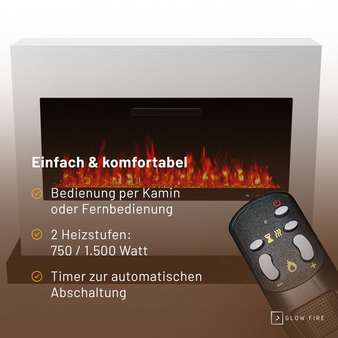 Glow Fire Zeus Weiß Elektrokamin