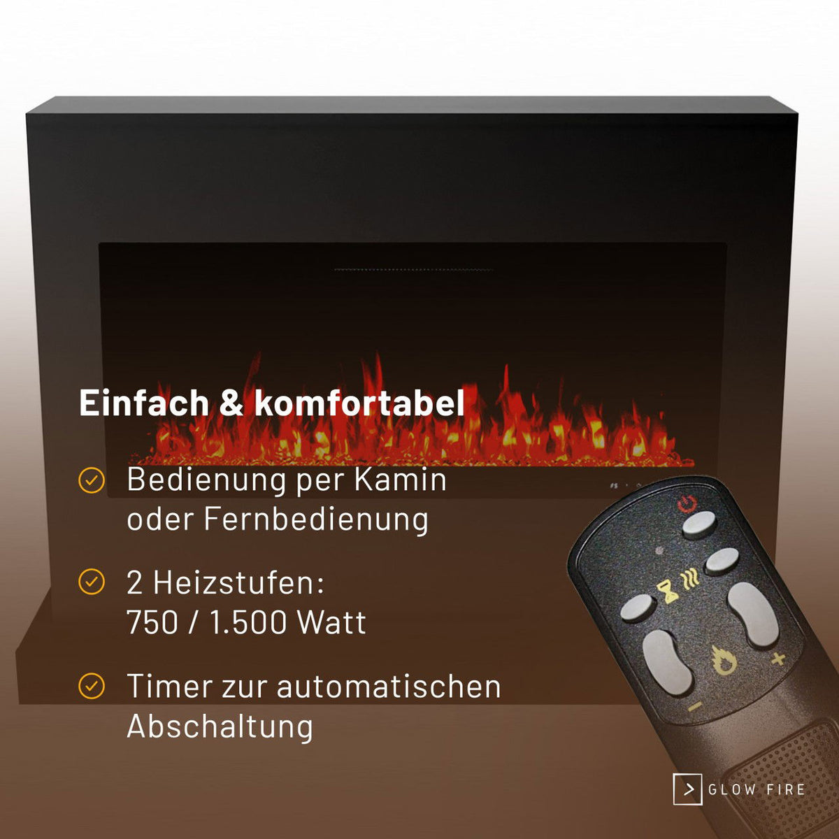 Glow Fire Zeus Schwarz Elektrokamin