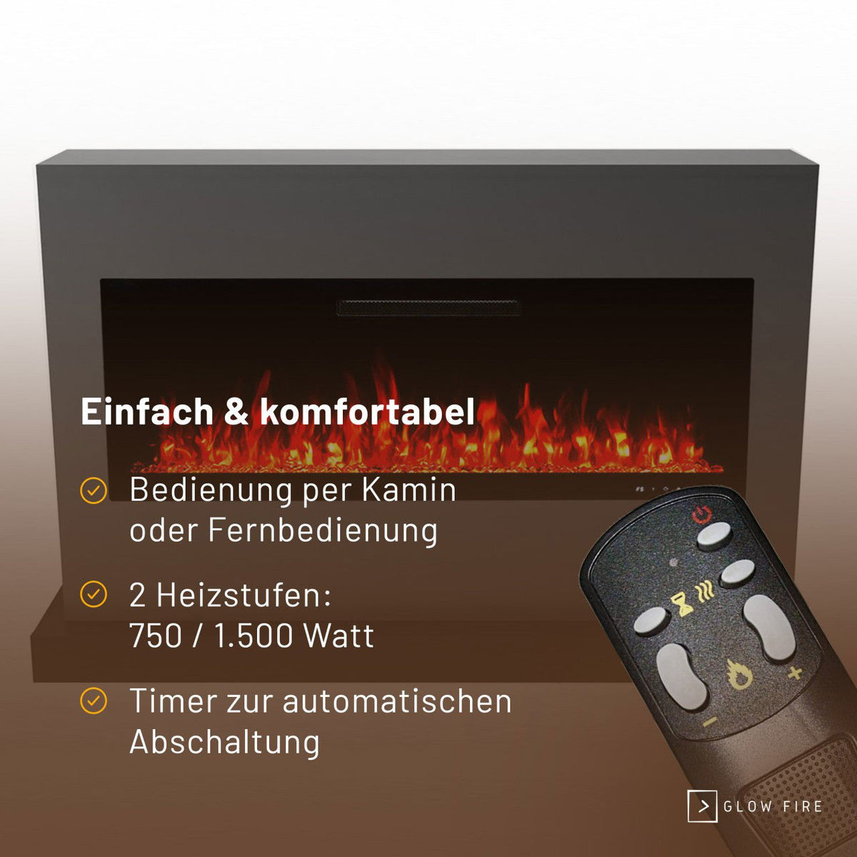 Glow Fire Zeus Grau Elektrokamin