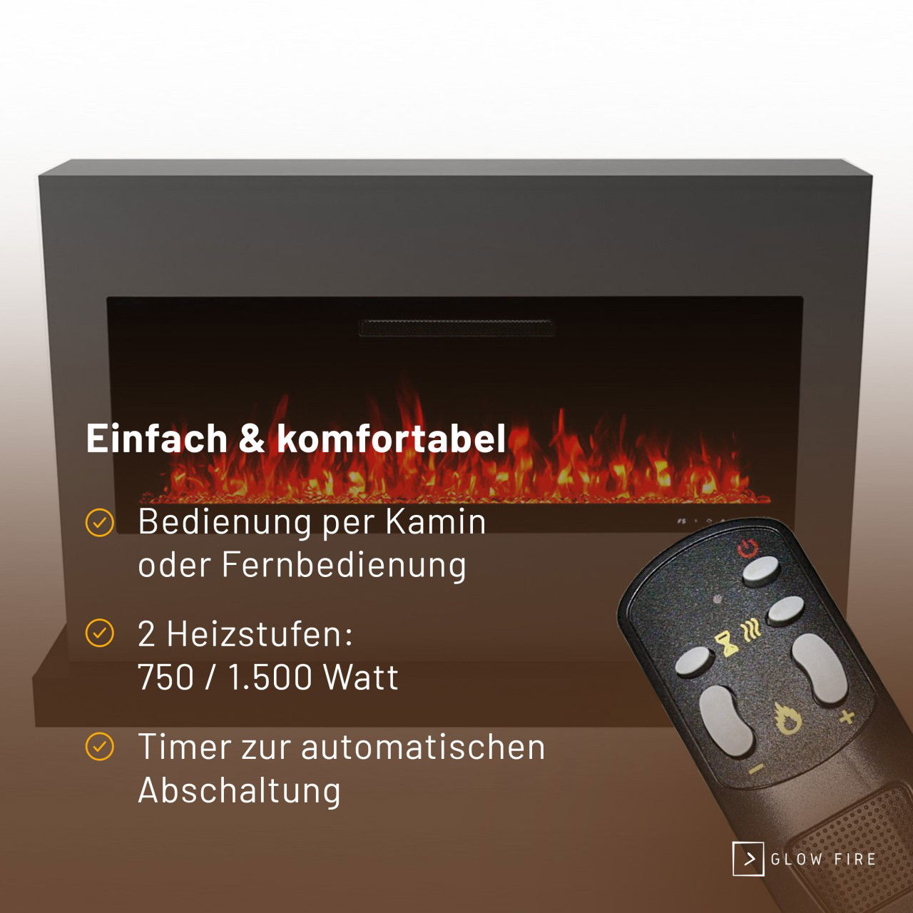 Glow Fire Zeus Grau Elektrokamin