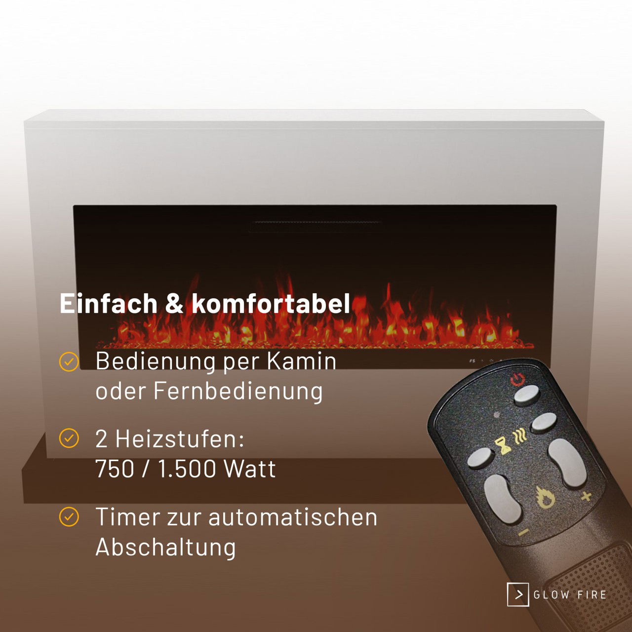 Glow Fire Zeus Weiß Elektrokamin