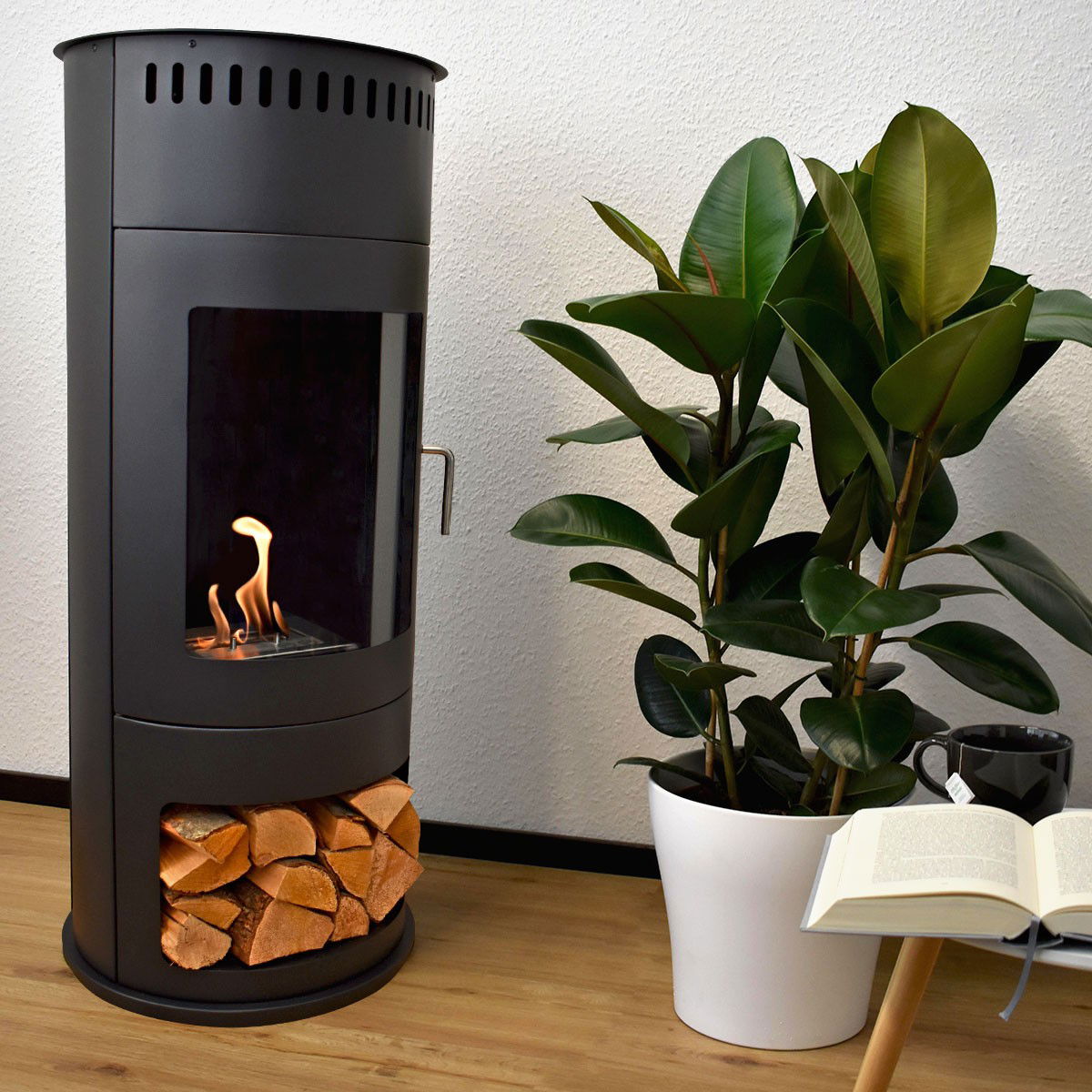 Glow Fire Bergen Ethanol Kamin Schwarz