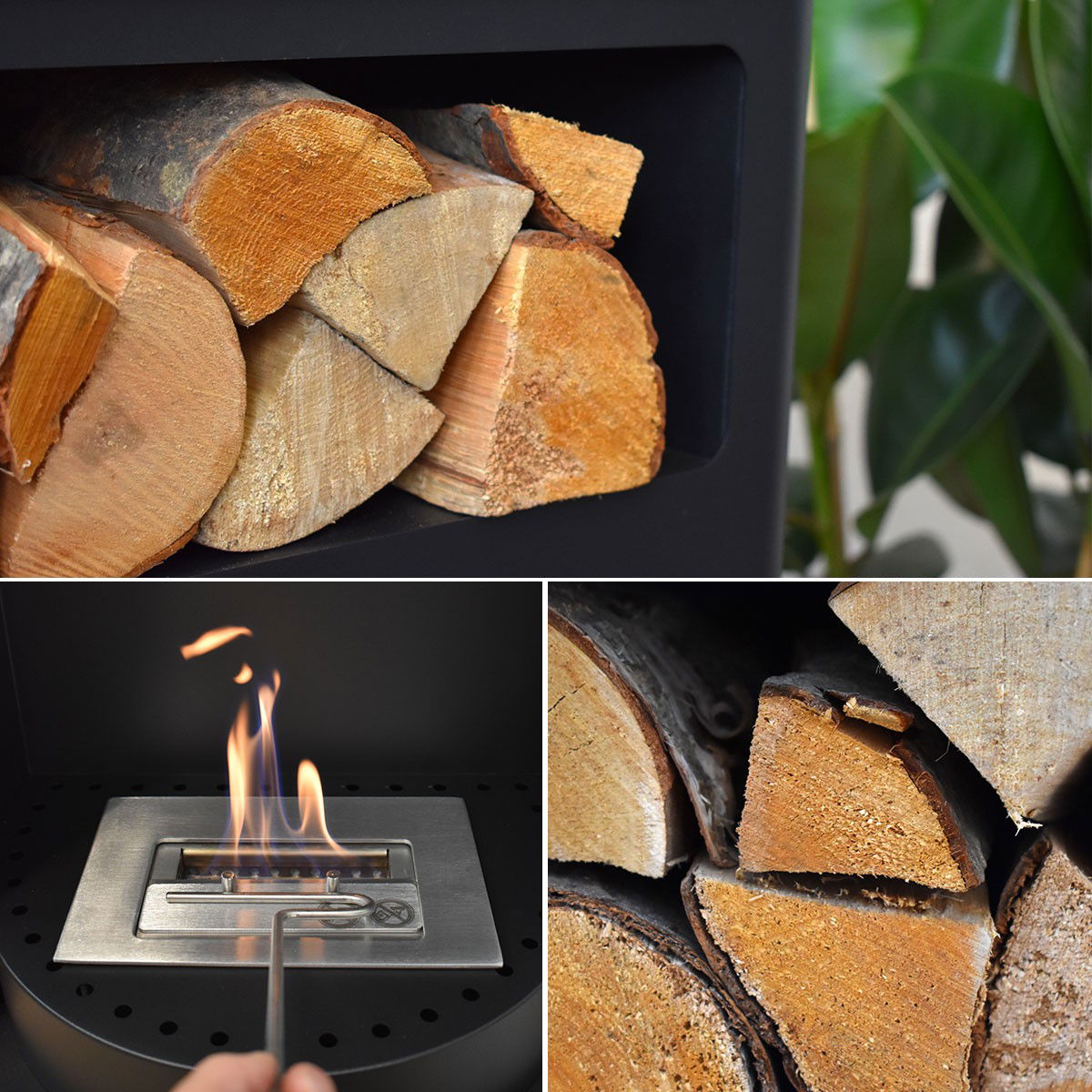 Glow Fire Oslo Ethanol Kamin Schwarz