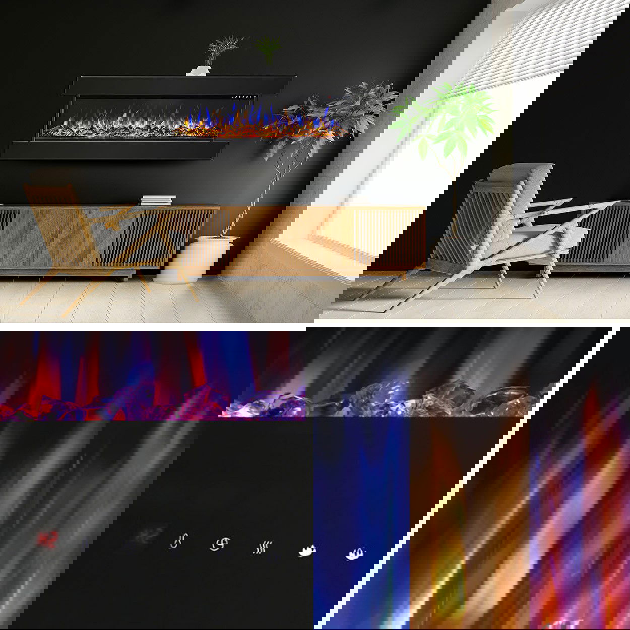 Glow Fire Insert 36 Clear Schwarz Elektrokamin