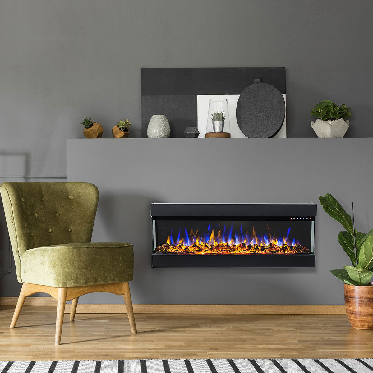 Glow Fire Insert 36 Schwarz Elektrokamin Einbaukamin