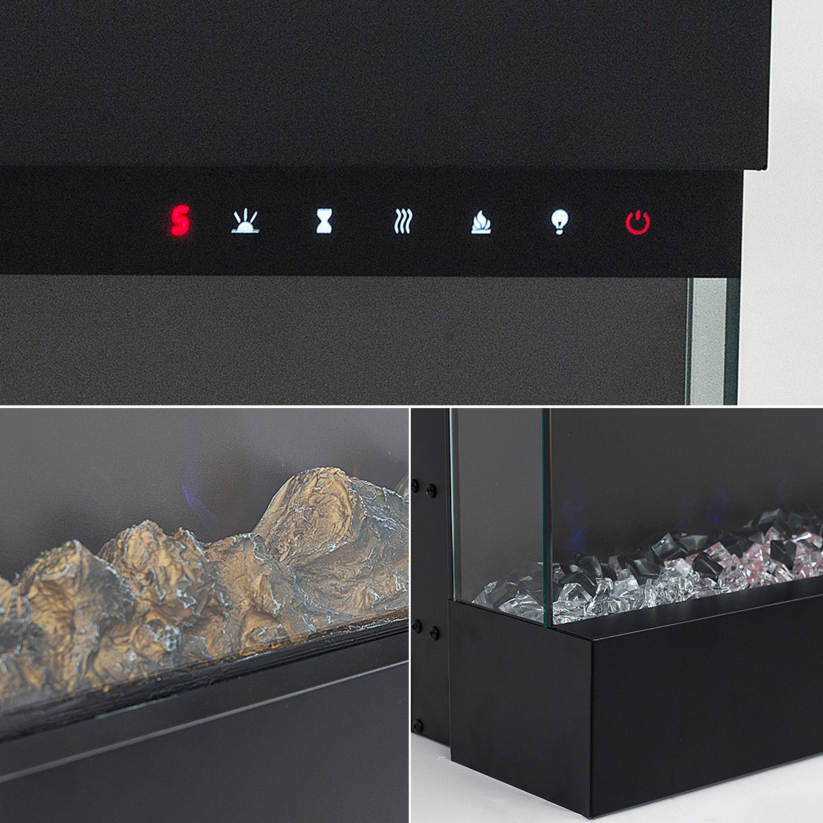 Glow Fire Insert 36 Schwarz Elektrokamin Einbaukamin