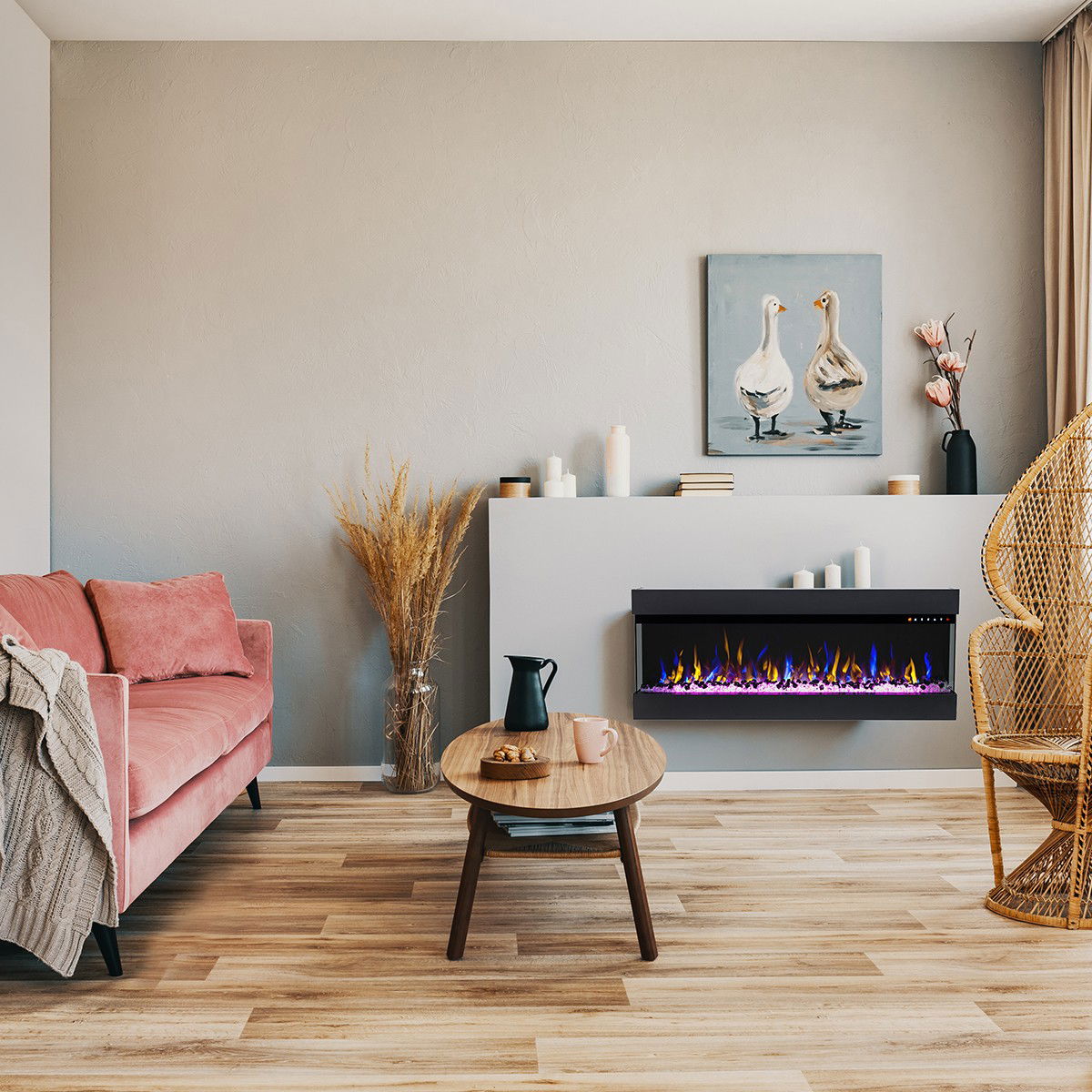 Glow Fire Insert 36 Schwarz Elektrokamin Einbaukamin