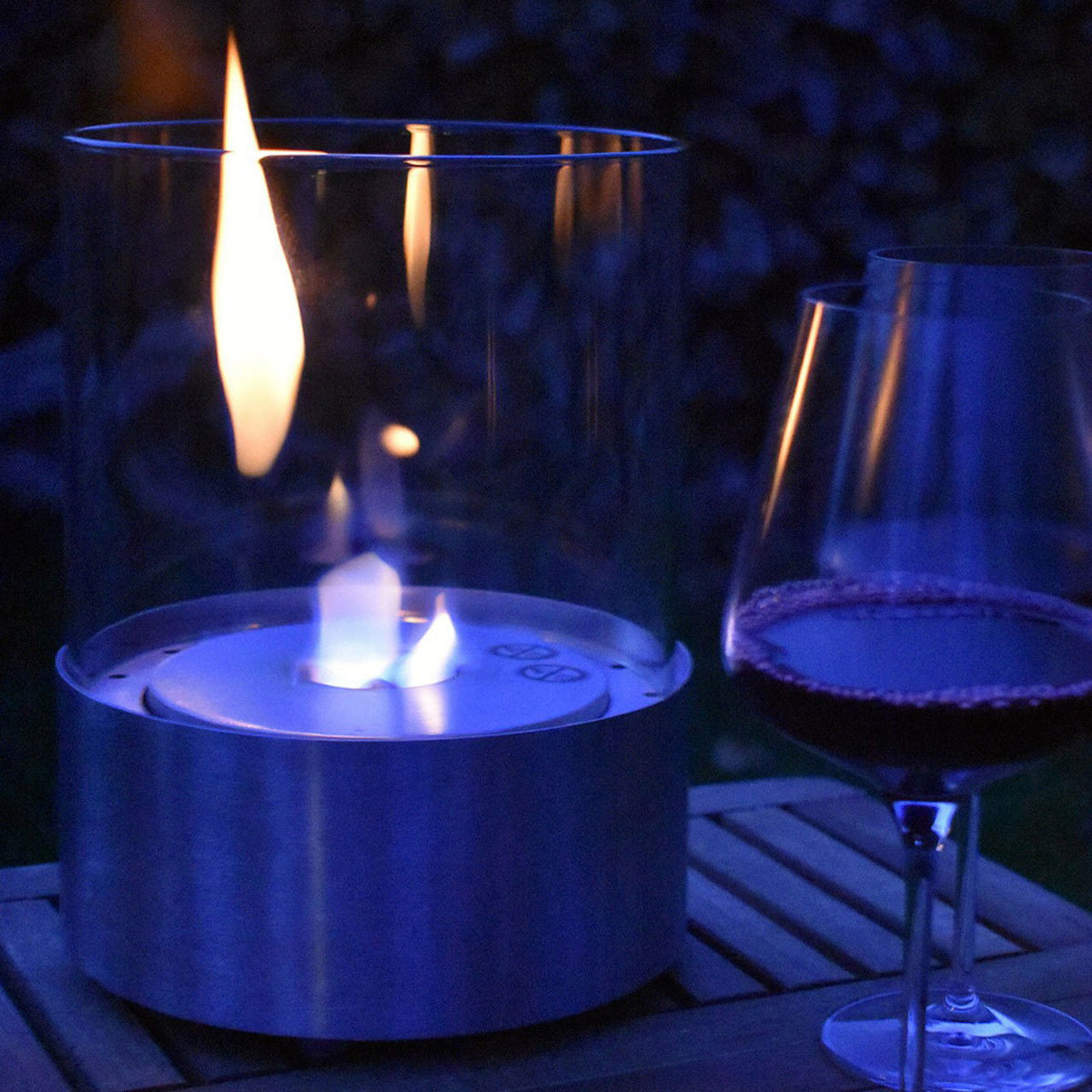 Glow Fire Emma Ethanol Kamin Silber