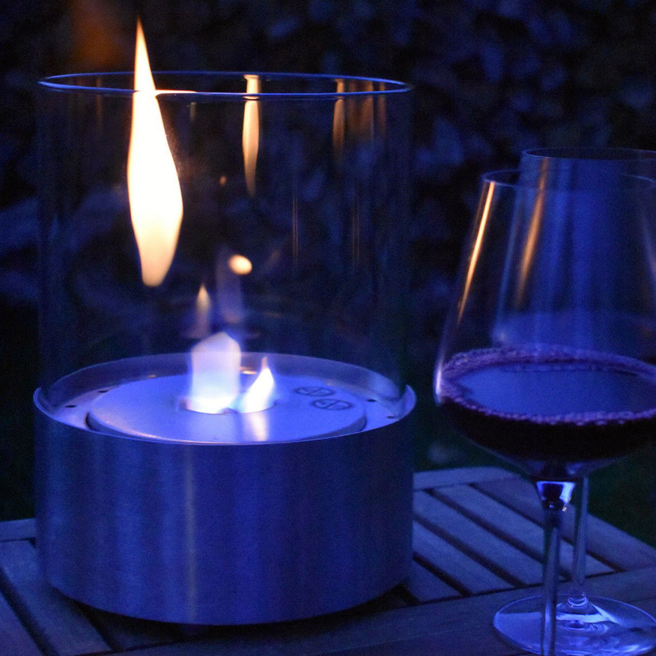 Glow Fire Emma Ethanol Kamin Silber