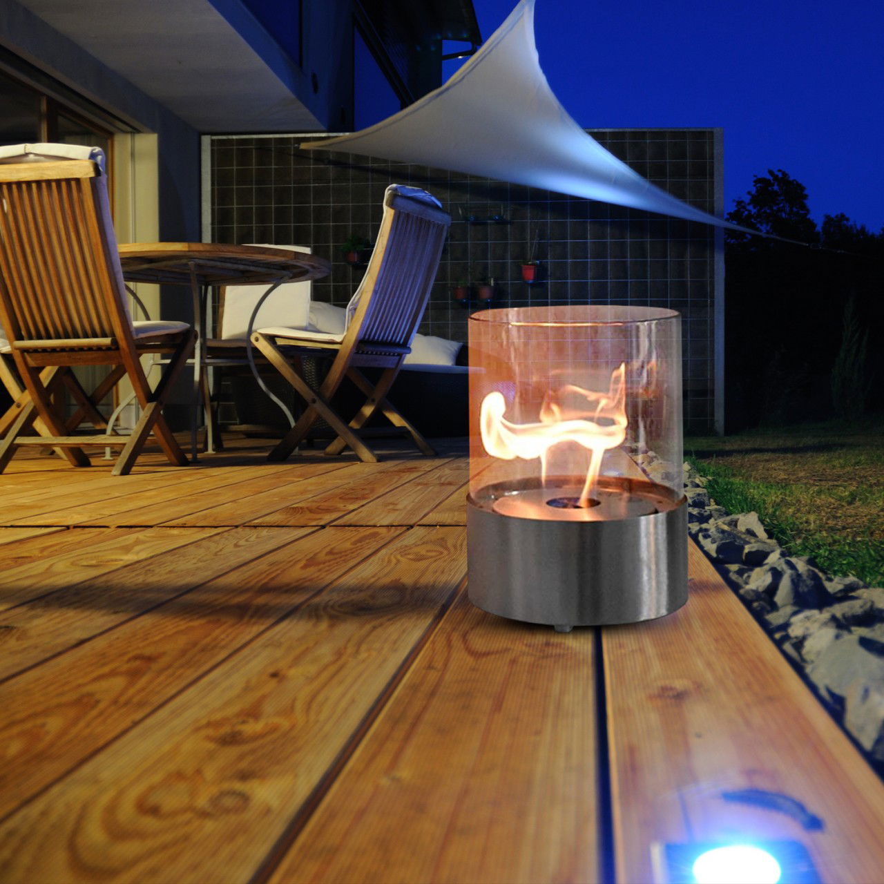 Glow Fire Emma Ethanol Kamin Silber