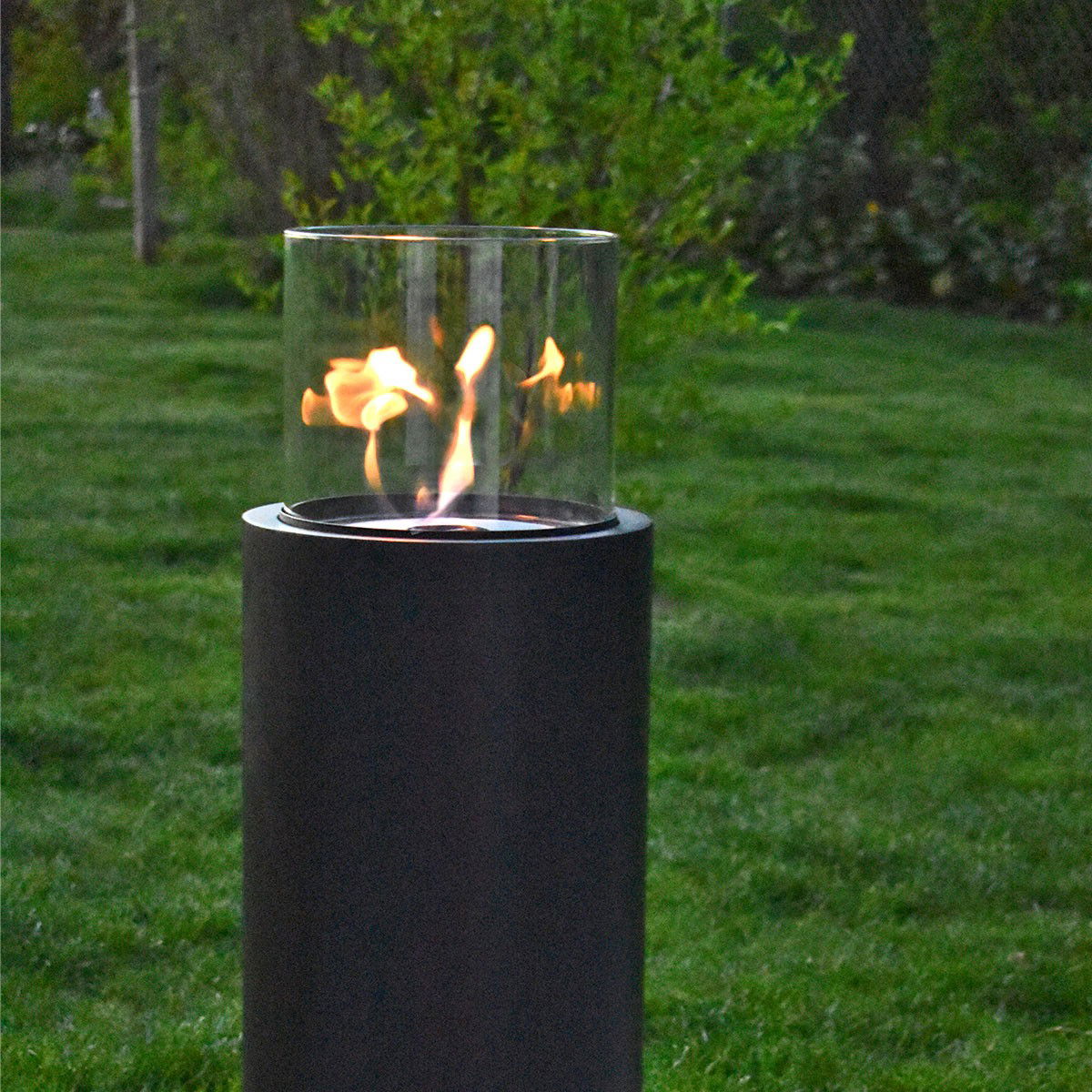 Glow Fire Emma Säule Ethanol Kamin Schwarz