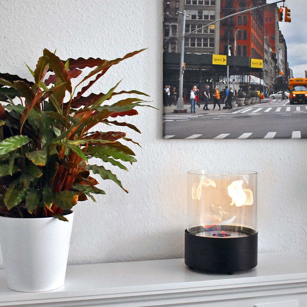 Glow Fire Emma Ethanol Kamin Schwarz