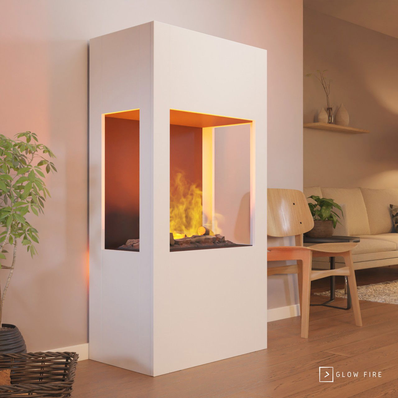 Glow Fire Böll Weiß Elektrokamin mit Wasserdampf