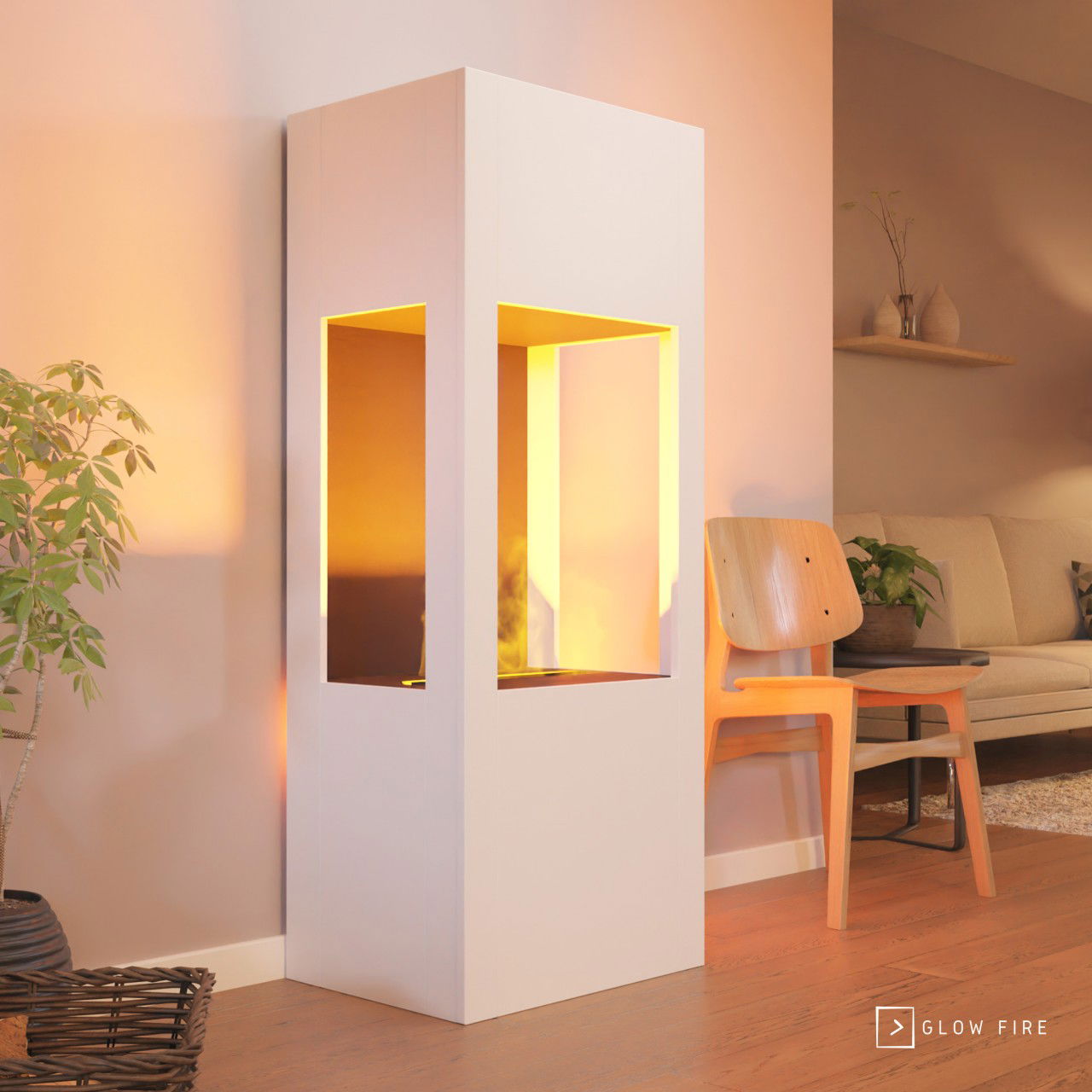 Glow Fire Böll Weiß Elektrokamin mit Wasserdampf