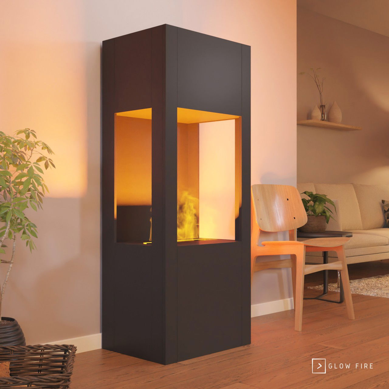 Glow Fire Böll Schwarz Elektrokamin mit Wasserdampf