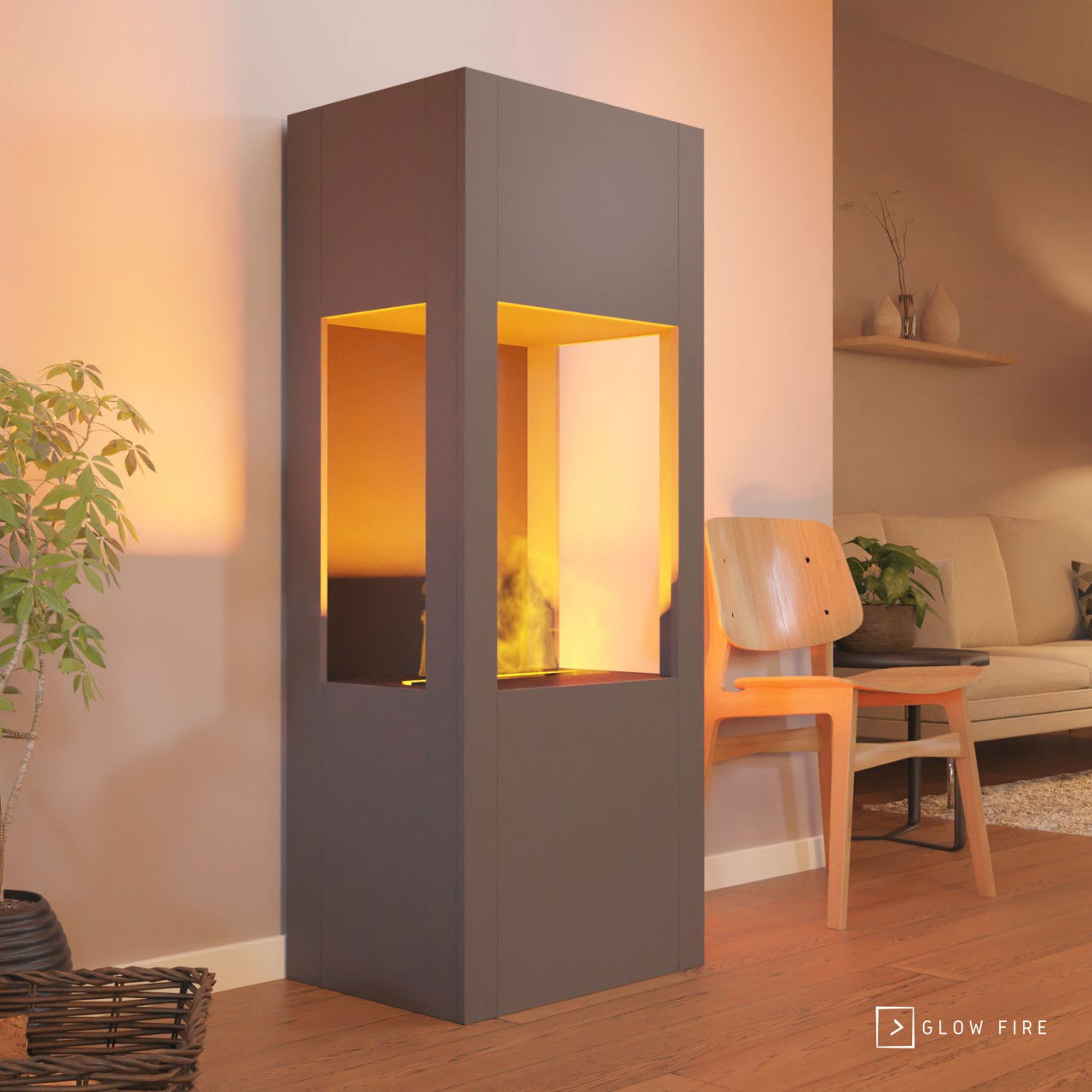 Glow Fire Böll Grau Elektrokamin mit Wasserdampf