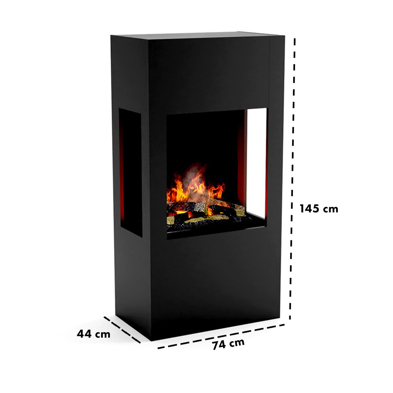 Glow Fire Böll Schwarz Elektrokamin mit Wasserdampf