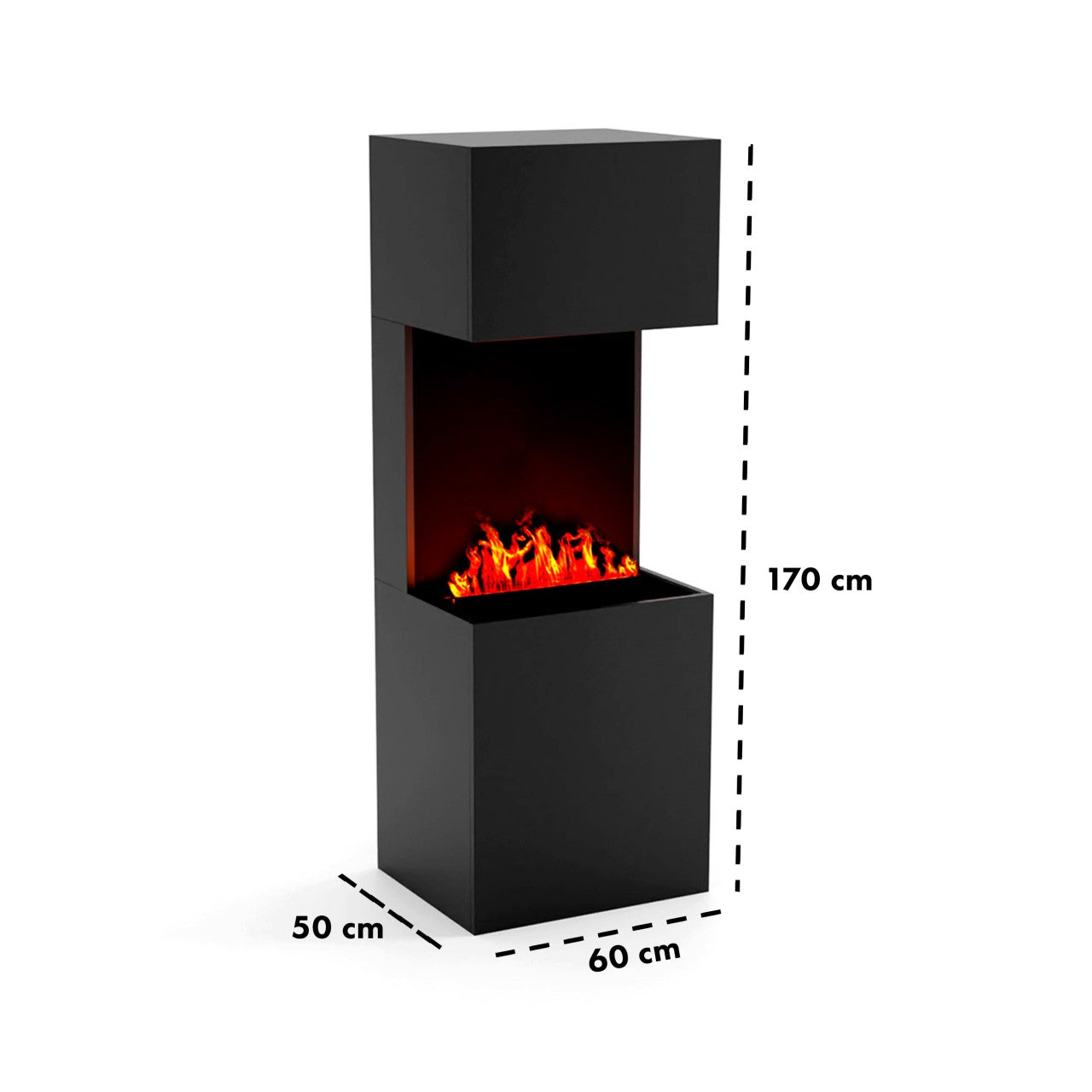 Glow Fire Beethoven Schwarz Elektrokamin mit Wasserdampf