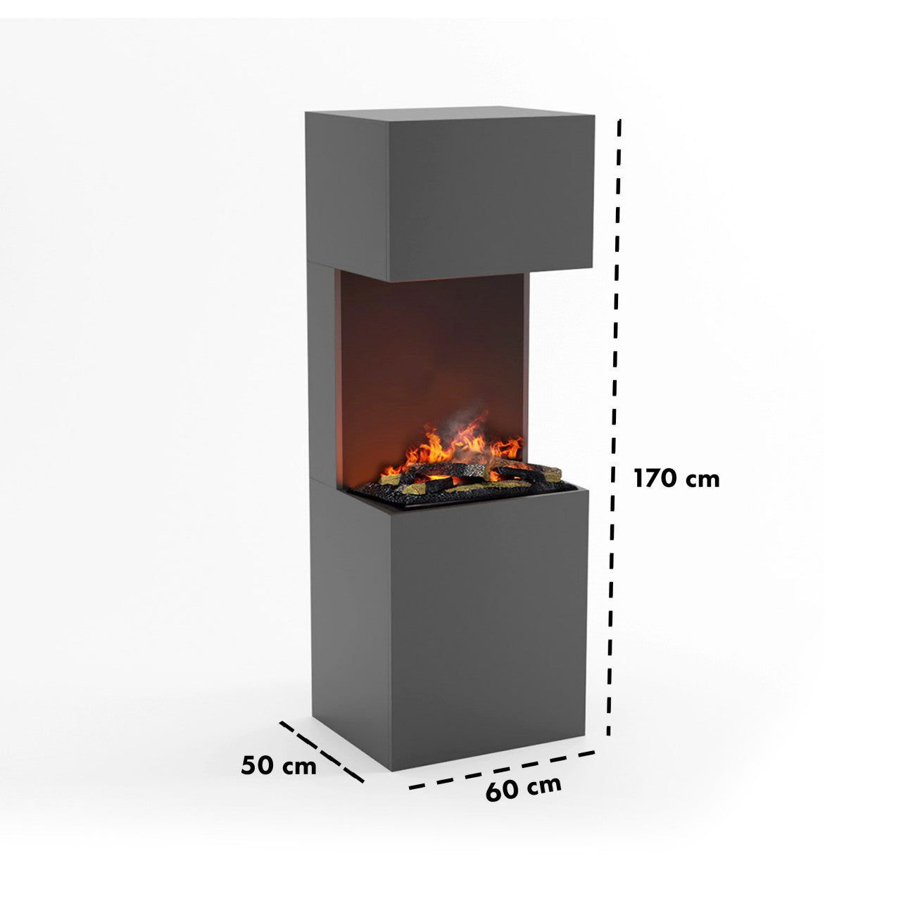 Glow Fire Beethoven Grau Elektrokamin mit Wasserdampf