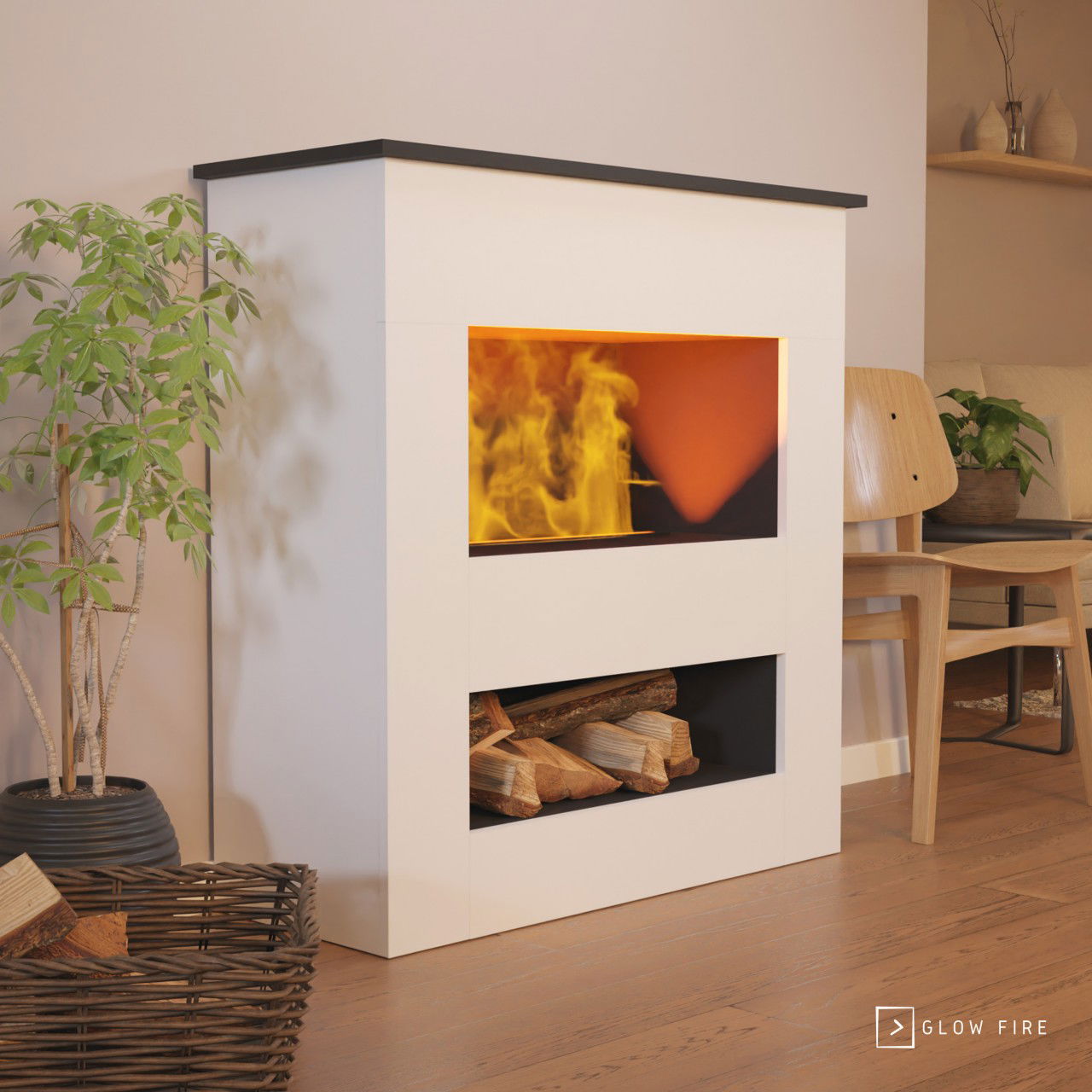 Glow Fire Brecht Elektrokamin Opti-Myst Cassette 500 ohne Holzdekoration