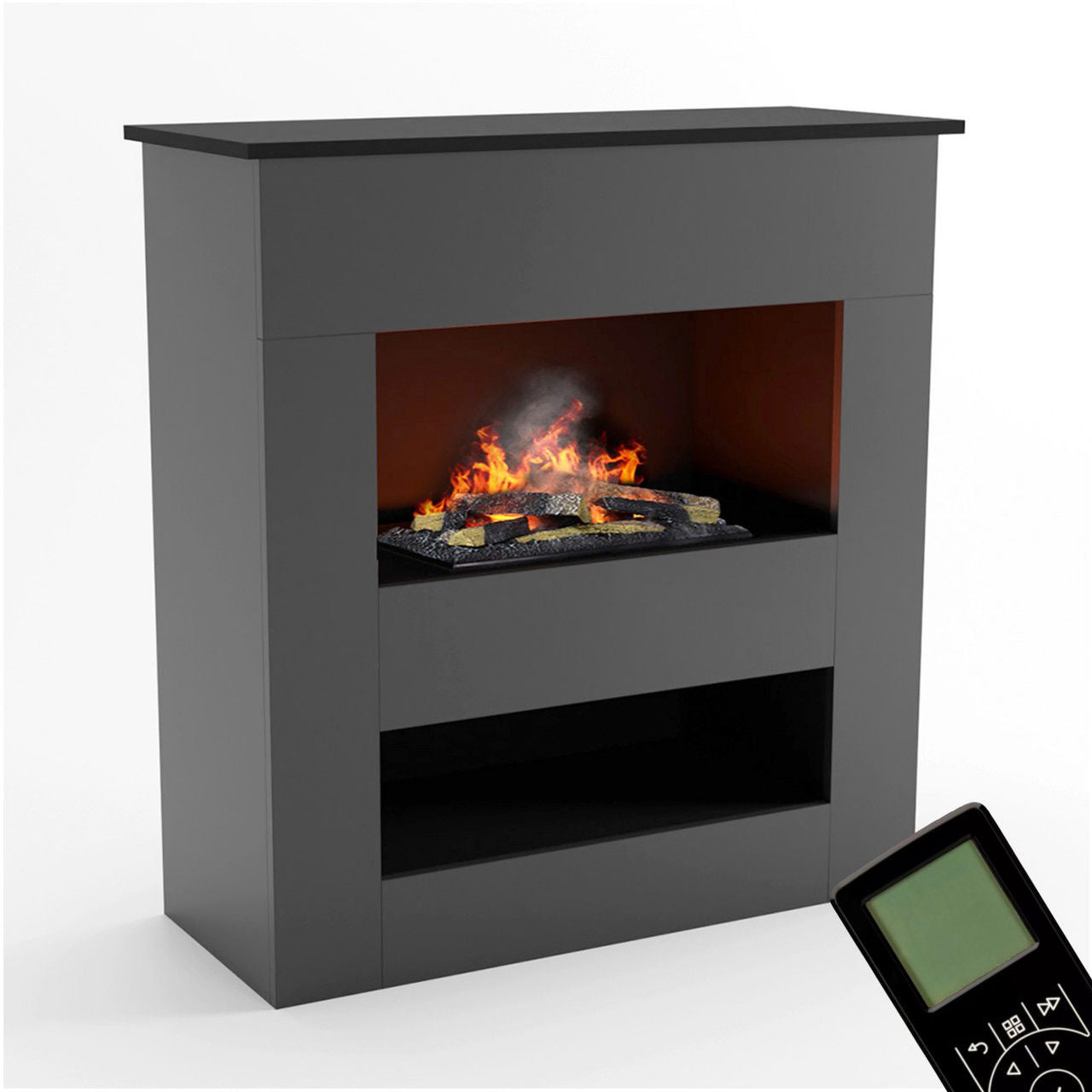 Glow Fire Brecht Elektrokamin Opti-Myst Cassette 600 mit Holzdekoration