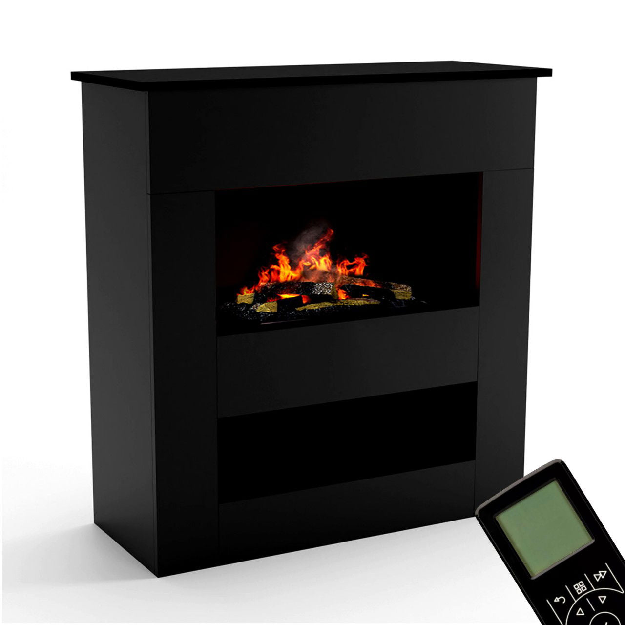 Glow Fire Brecht Elektrokamin Opti-Myst Cassette 600 mit Holzdekoration