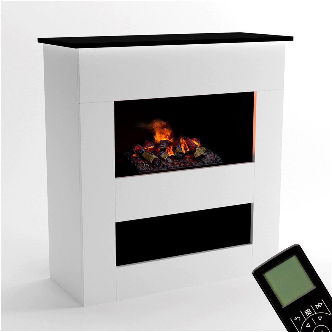 Glow Fire Brecht Elektrokamin Opti-Myst Cassette 500 mit Holzdekoration