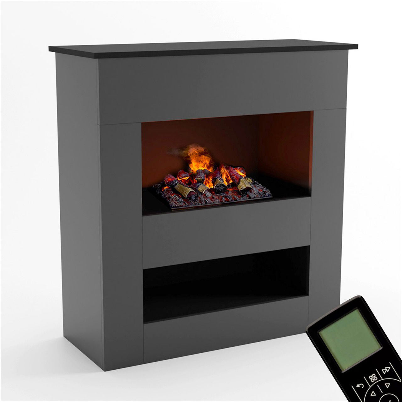 Glow Fire Brecht Elektrokamin Opti-Myst Cassette 500 mit Holzdekoration