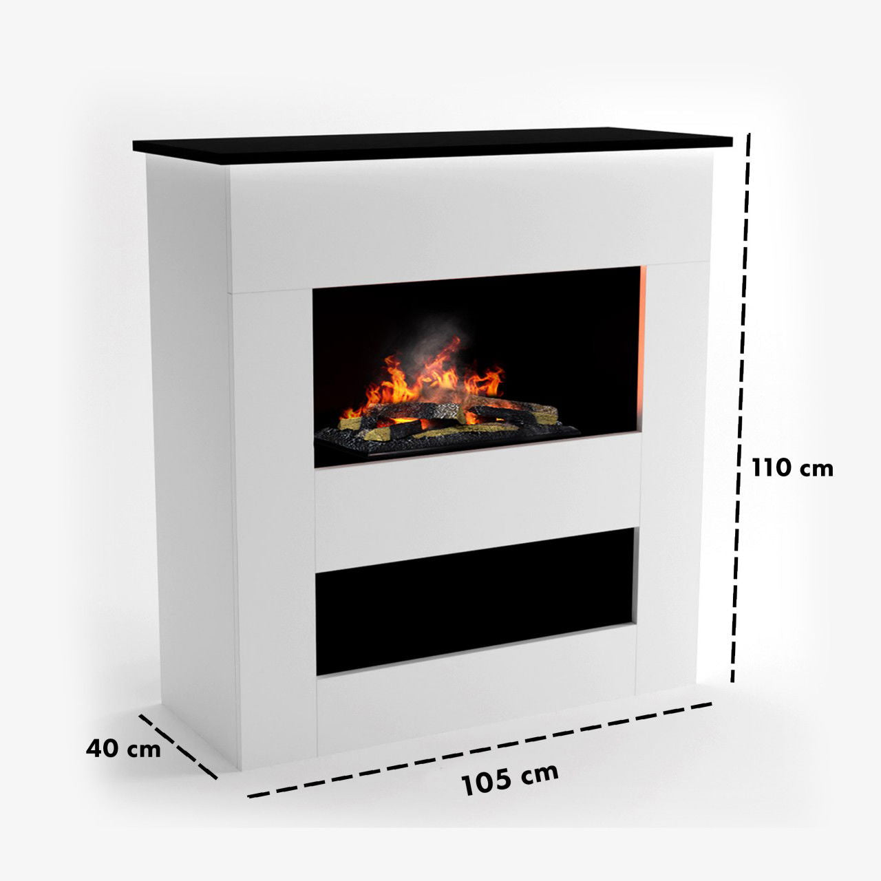 Glow Fire Brecht Weiß Elektrokamin mit Wasserdampf